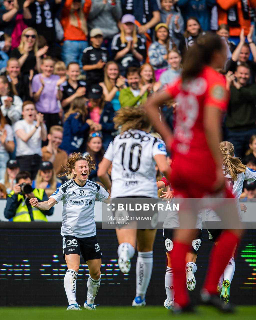 Synne Skinnes Hansen of Rosenborg celebrates