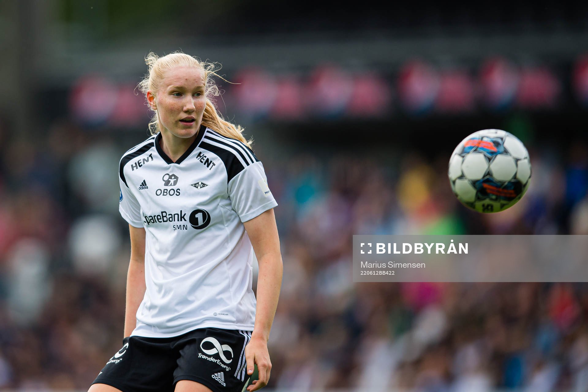 Synne Amdahl Brønstad of Rosenborg during the Toppserien football match between Rosenborg and Brann on June 12, 2022 in Trondheim.
