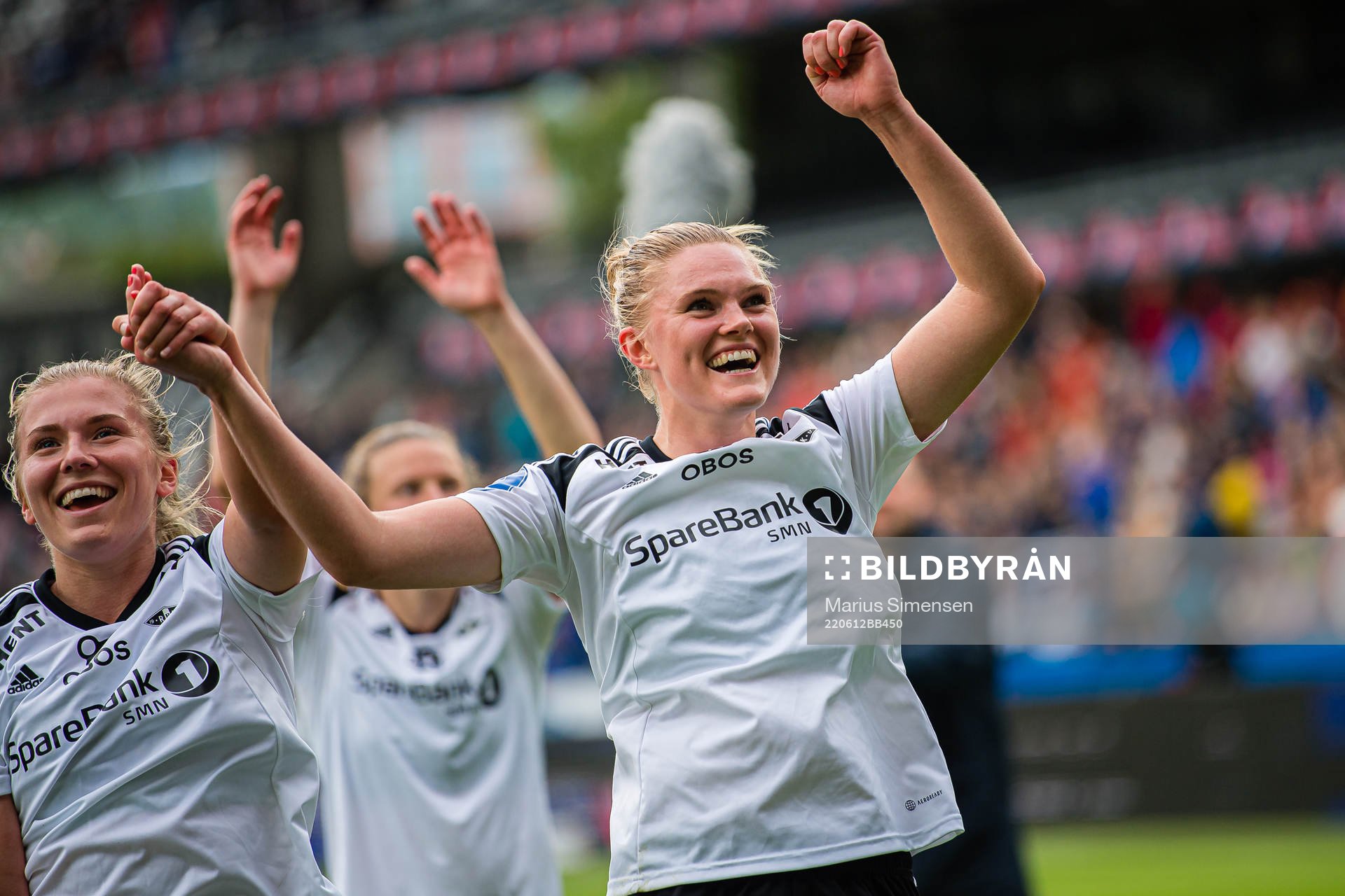 Kristine Bjørdal Leine of Rosenborg celebrates