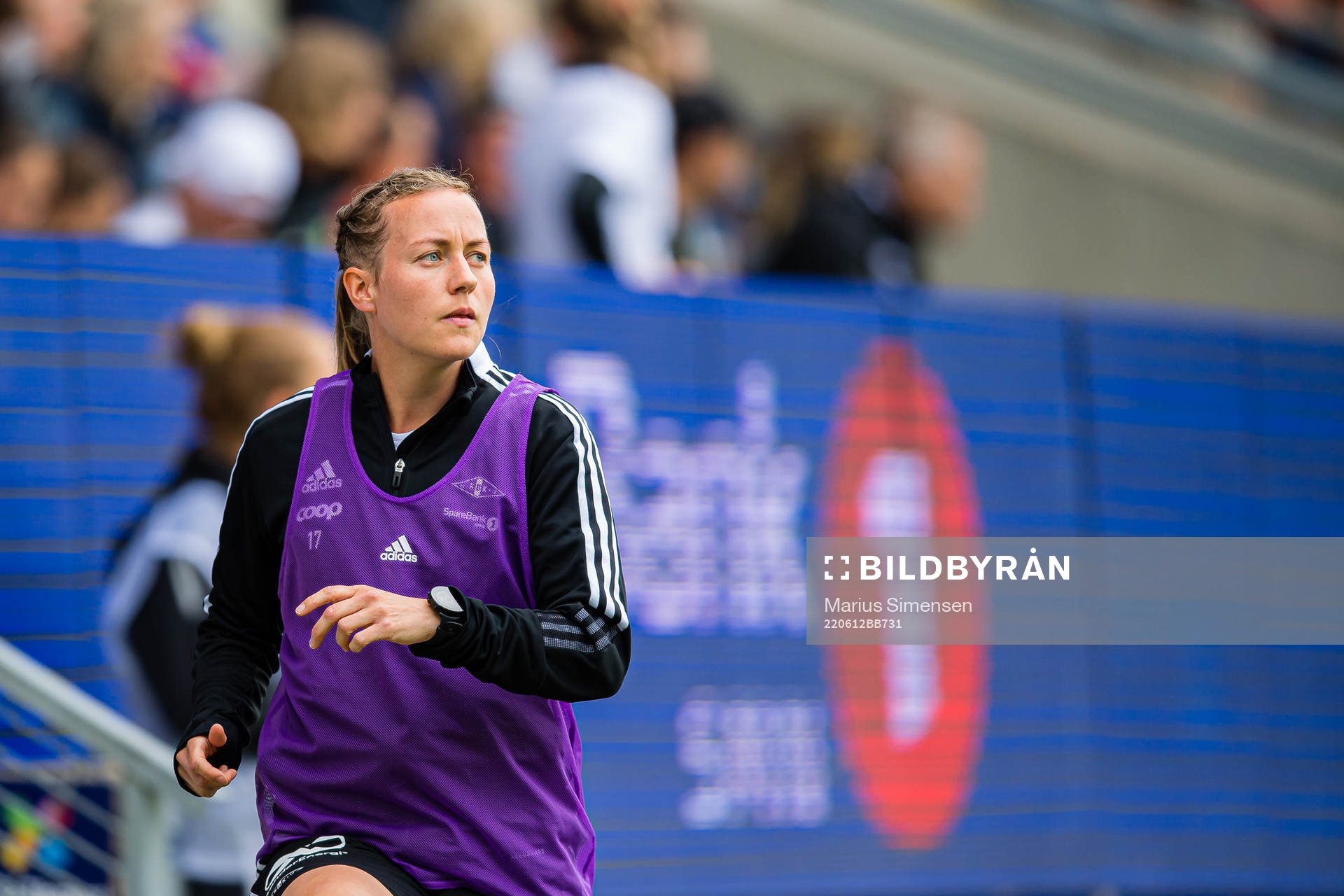 Kristine Minde of Rosenborg warms up