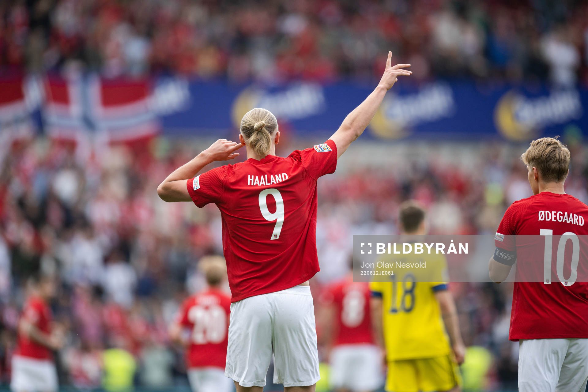 Erling Braut Haaland of Norway celebrates the 2-0 goal