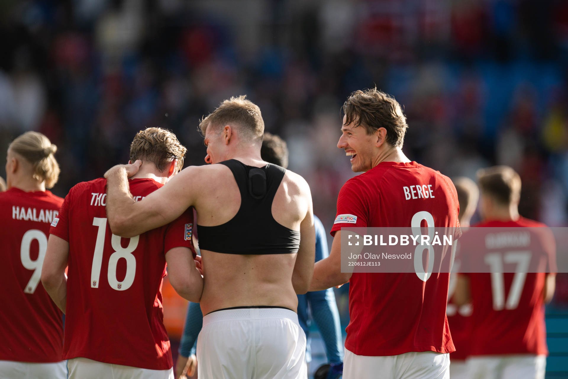 Kristian Thorstvedt , Alexander Sørloth and Sander Berge