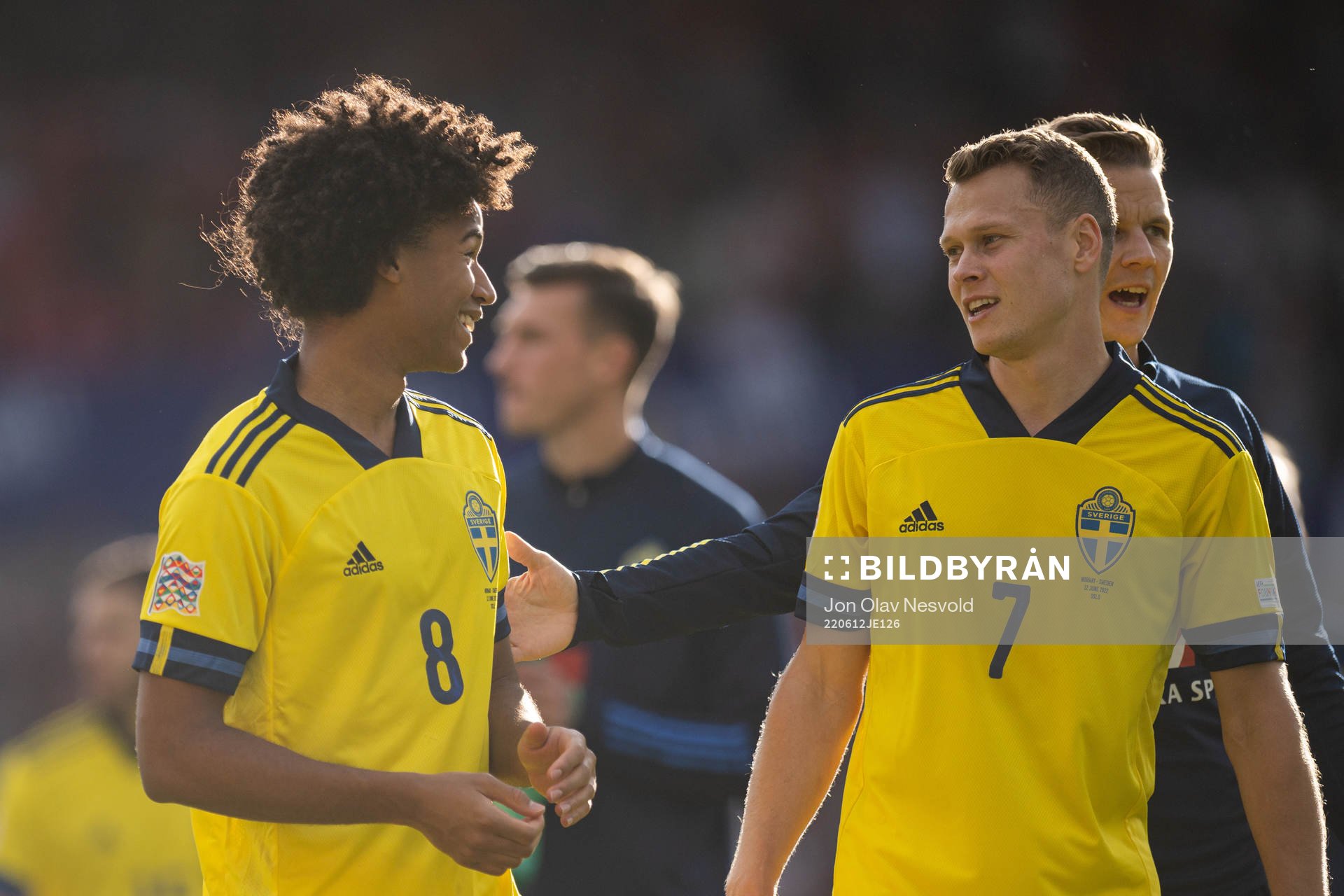 Jens Cajuste and Viktor Claesson of Sweden look dejected