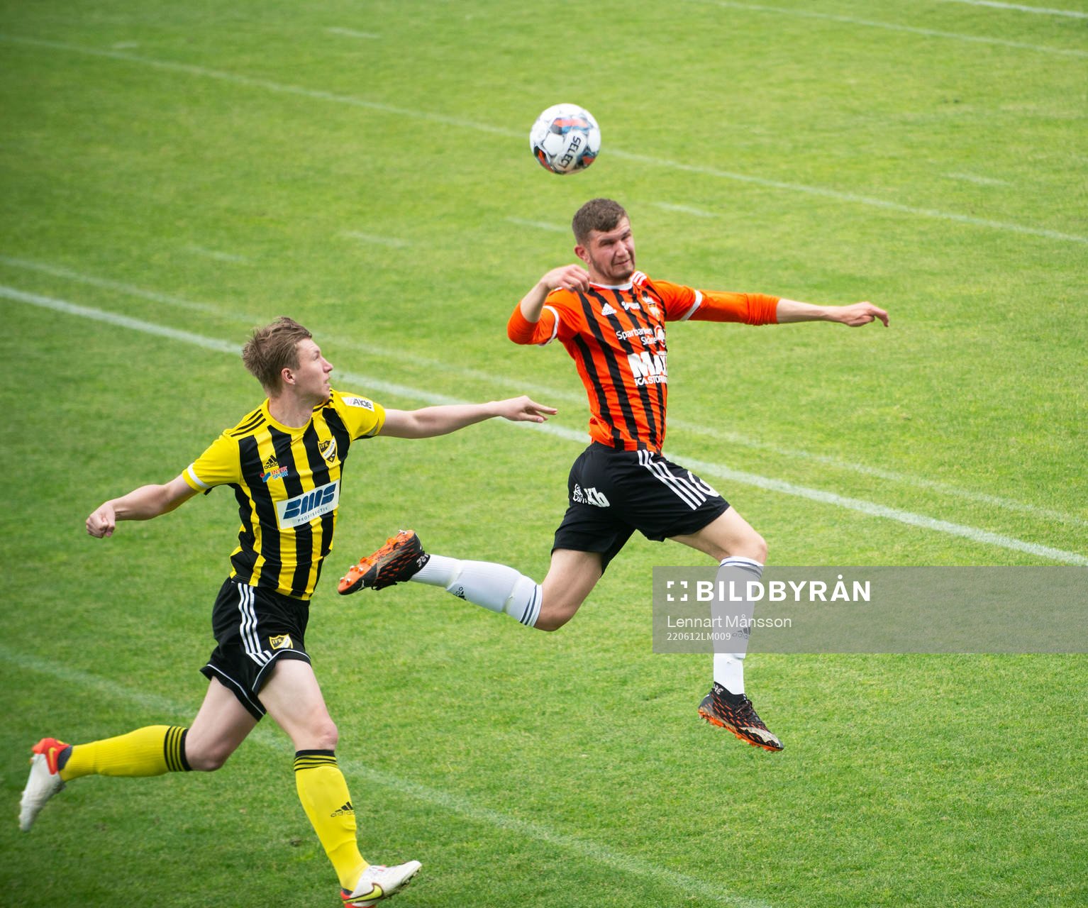 IFK Hässleholms Hugo Arvidsson i matchen i div. 2 Södra Götaland mellan Kristianstads FC och IFK Hässleholm i Kristianstad 12 juni 2022.