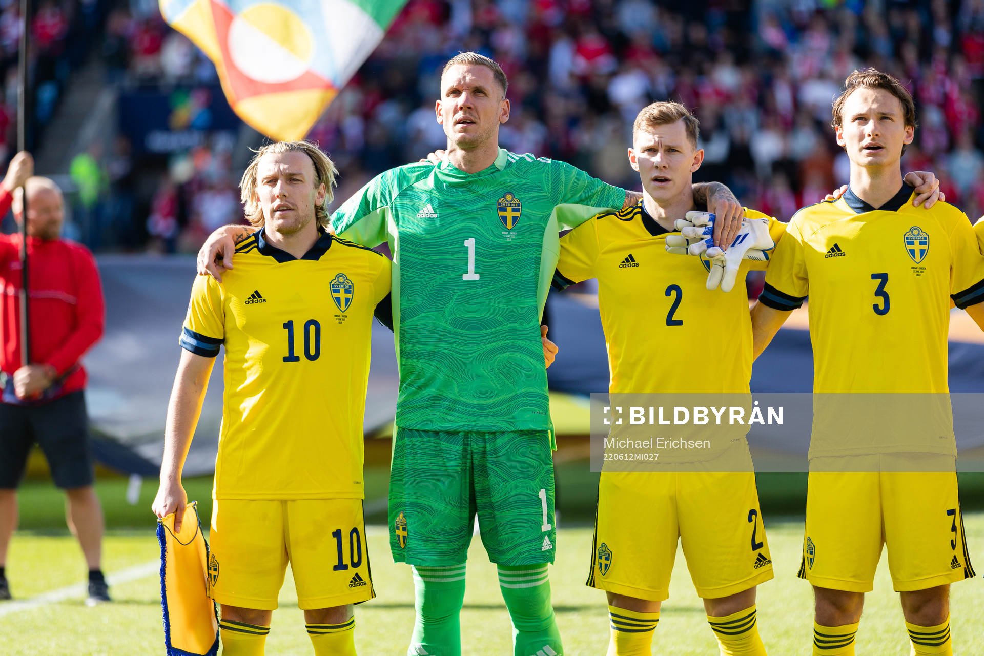 Emil Forsberg, goalkeeper Robin Olsen , Emil Krafth and