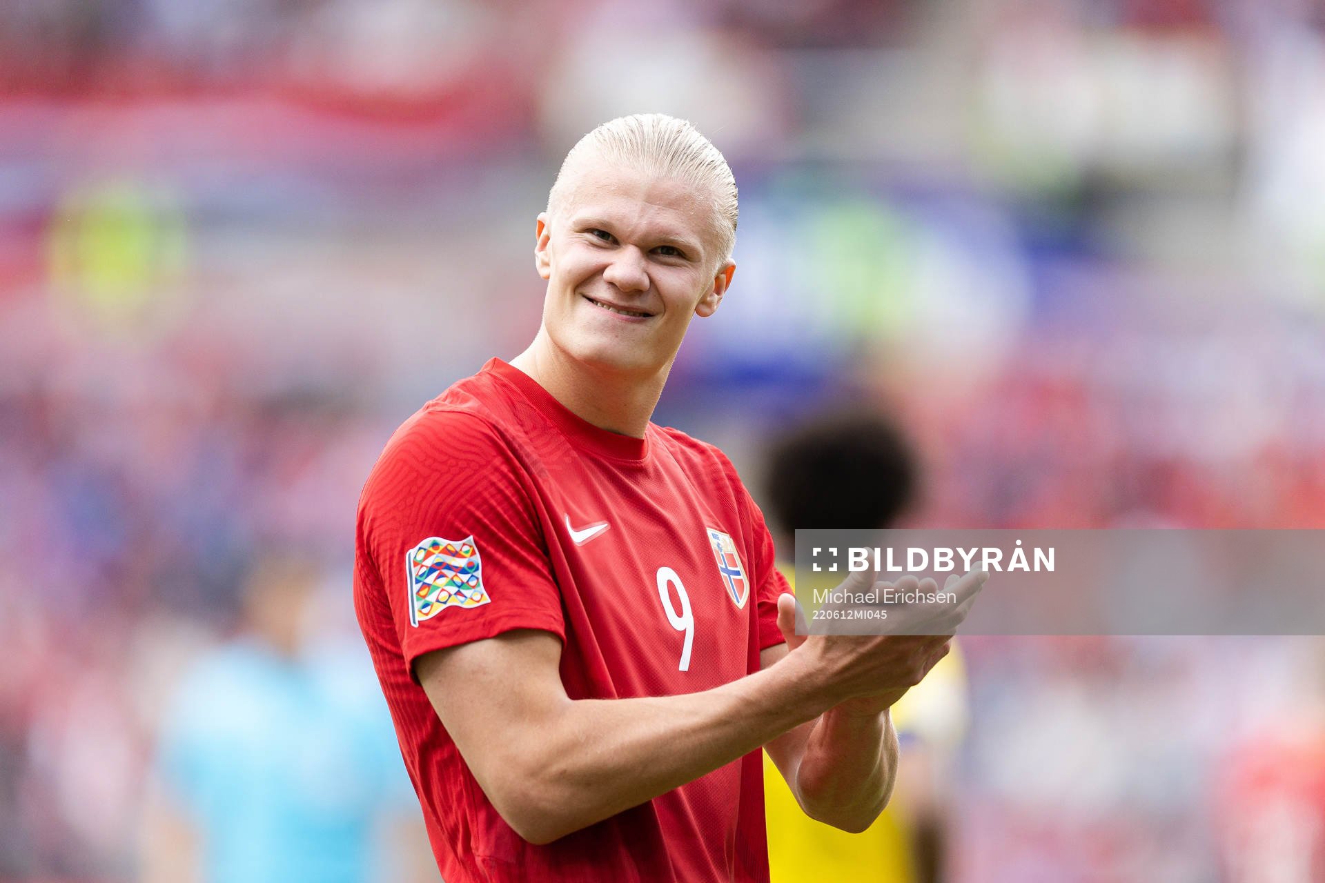 Erling Braut Haaland of Norway during the Nations League football match between Norway and Sweden on June 12, 2022 in Oslo. 