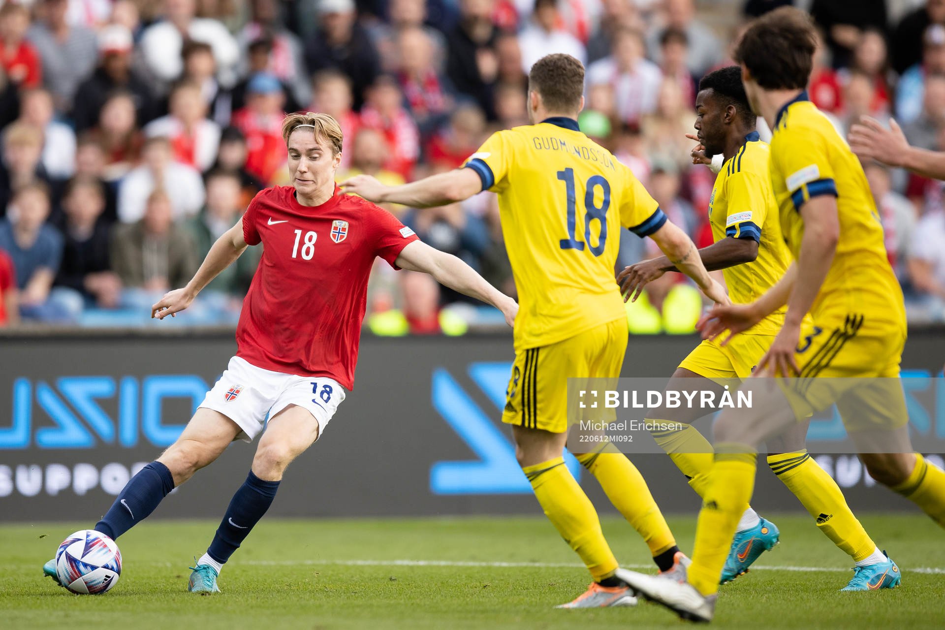 Kristian Thorstvedt of Norway during the Nations League football match between Norway and Sweden on June 12, 2022 in Oslo. 