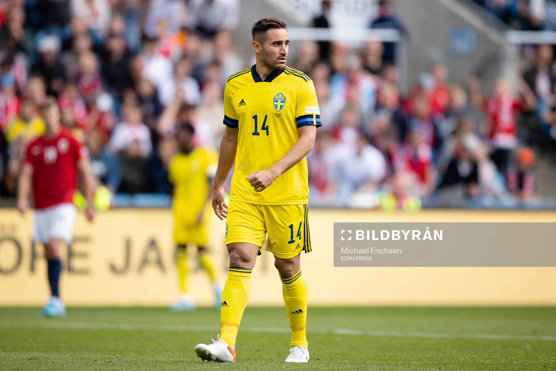 Sotirios Papagiannopoulos of Sweden during the Nations League football match between Norway and Sweden on June 12, 2022 in Oslo. 