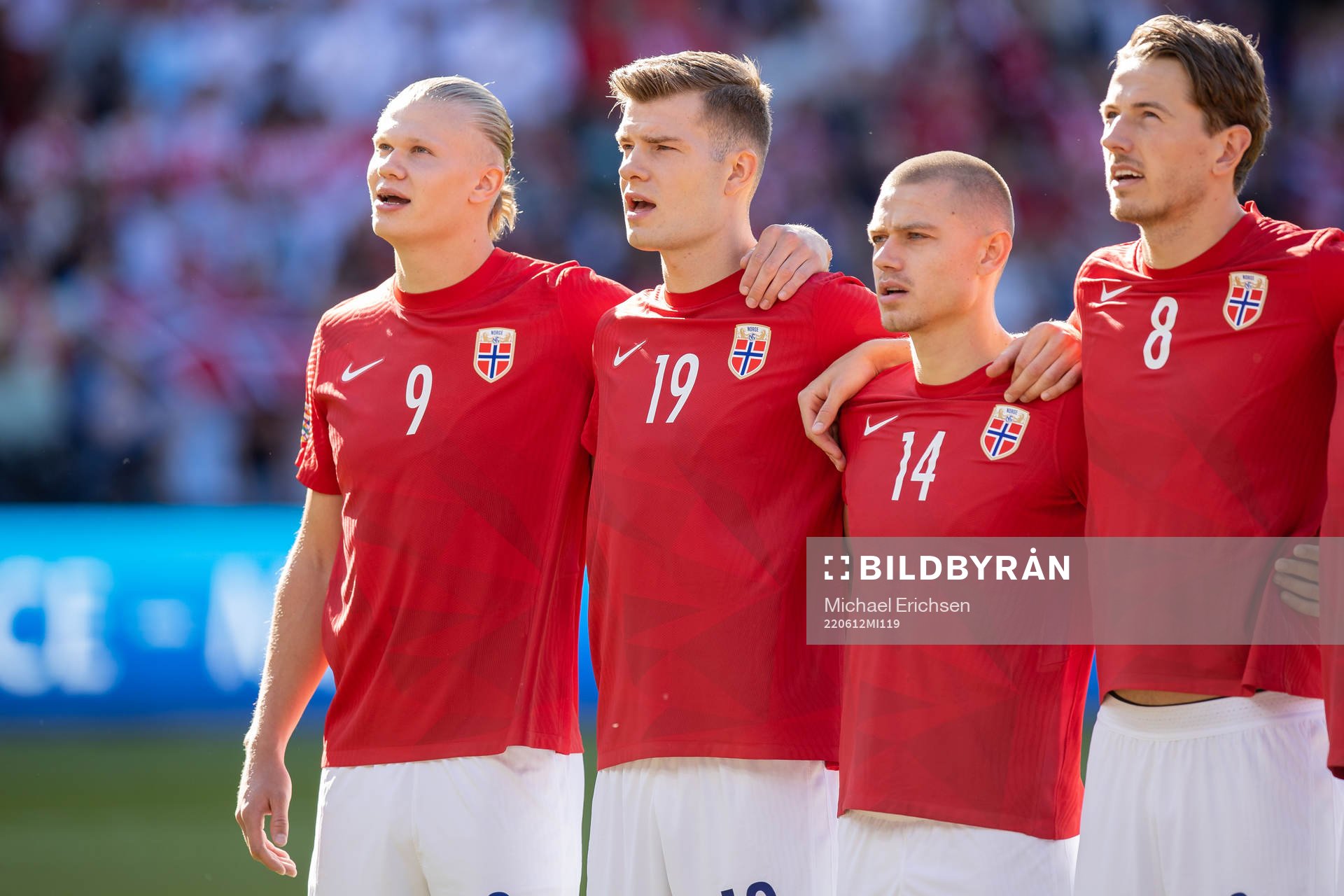 Erling Haaland, Alexander Sørloth, Julian Ryerson and