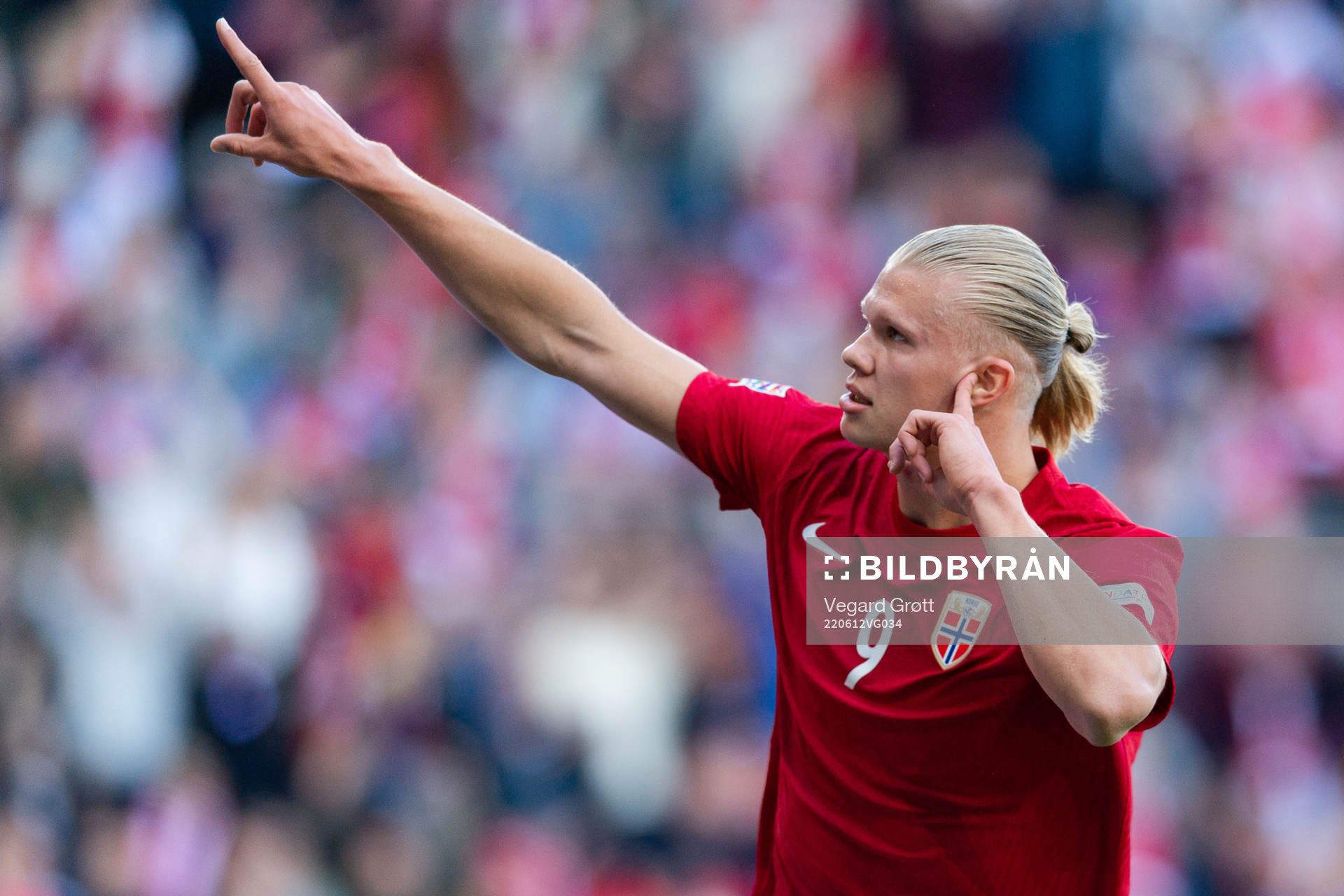 Erling Braut Haaland of Norway celebrates the 1-0 goal