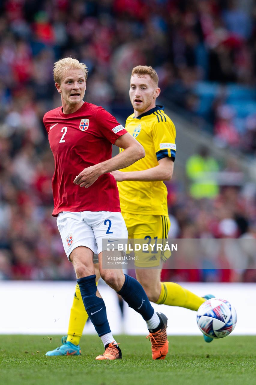 Morten Thorsby of Norway and Dejan Kulusevski of Sweden