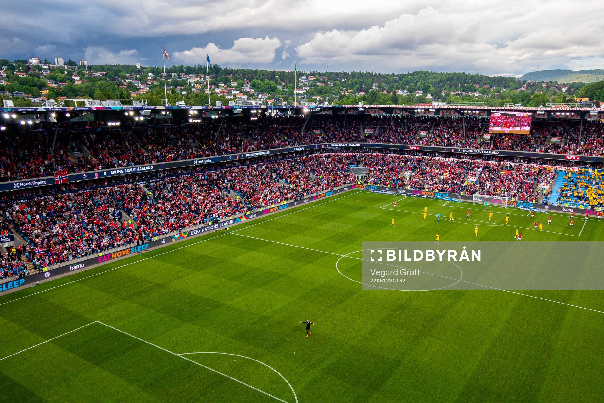General view of Ullevaal Stadion during the Nations League football match between Norway and Sweden on June 12, 2022 in Oslo. 