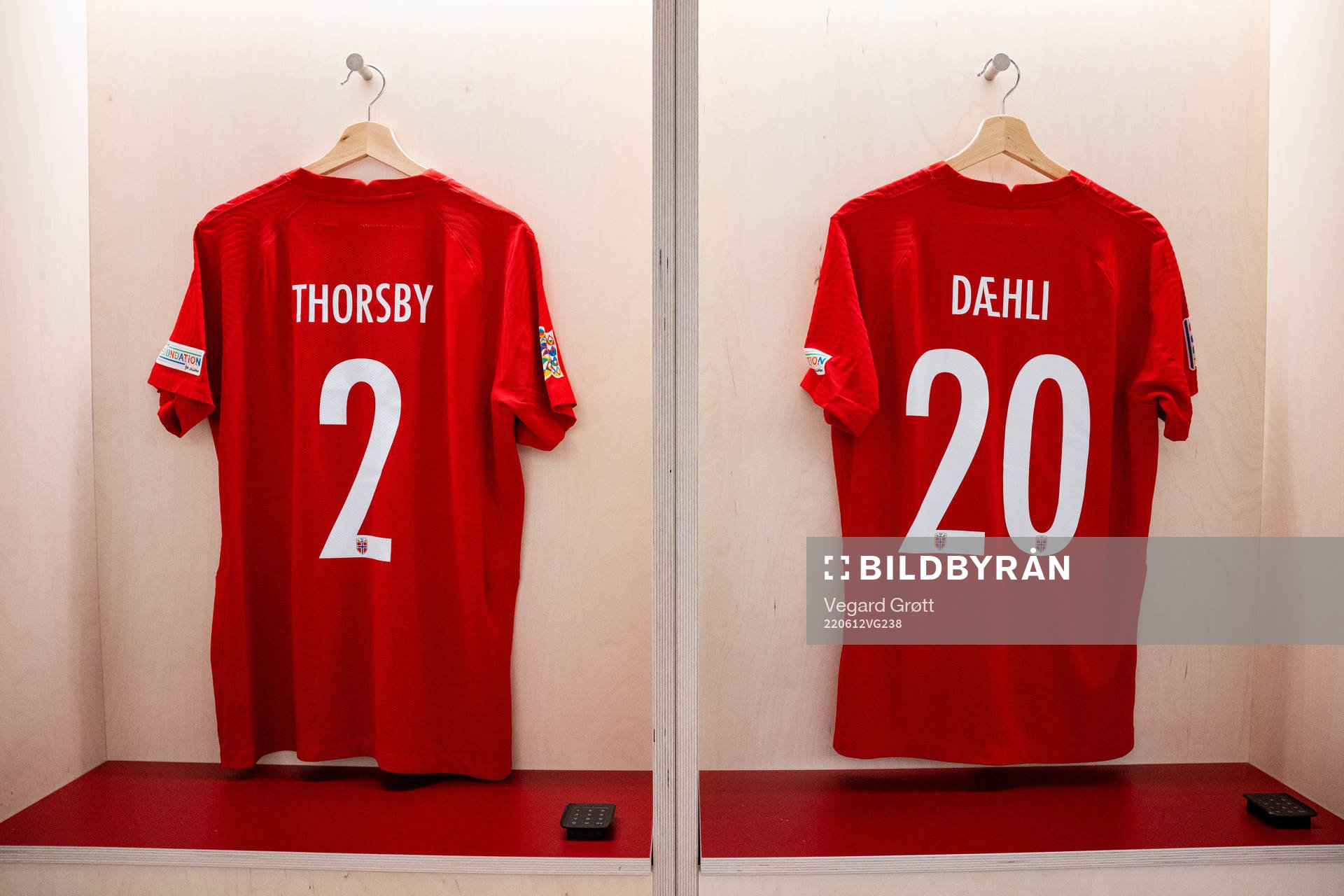 The kits of Morten Thorsby and Mats Møller Dæhli of