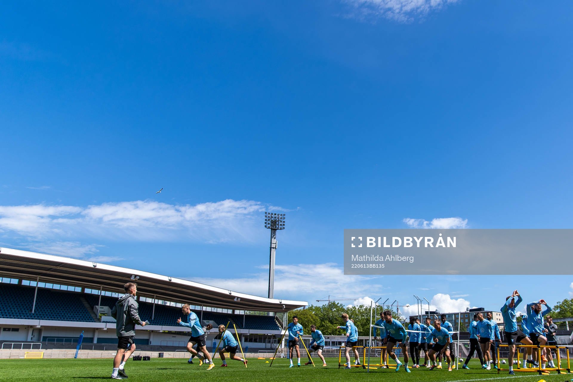 Malmös spelare  under en träning med Malmö FF den 13 juni 2022 i Malmö. 