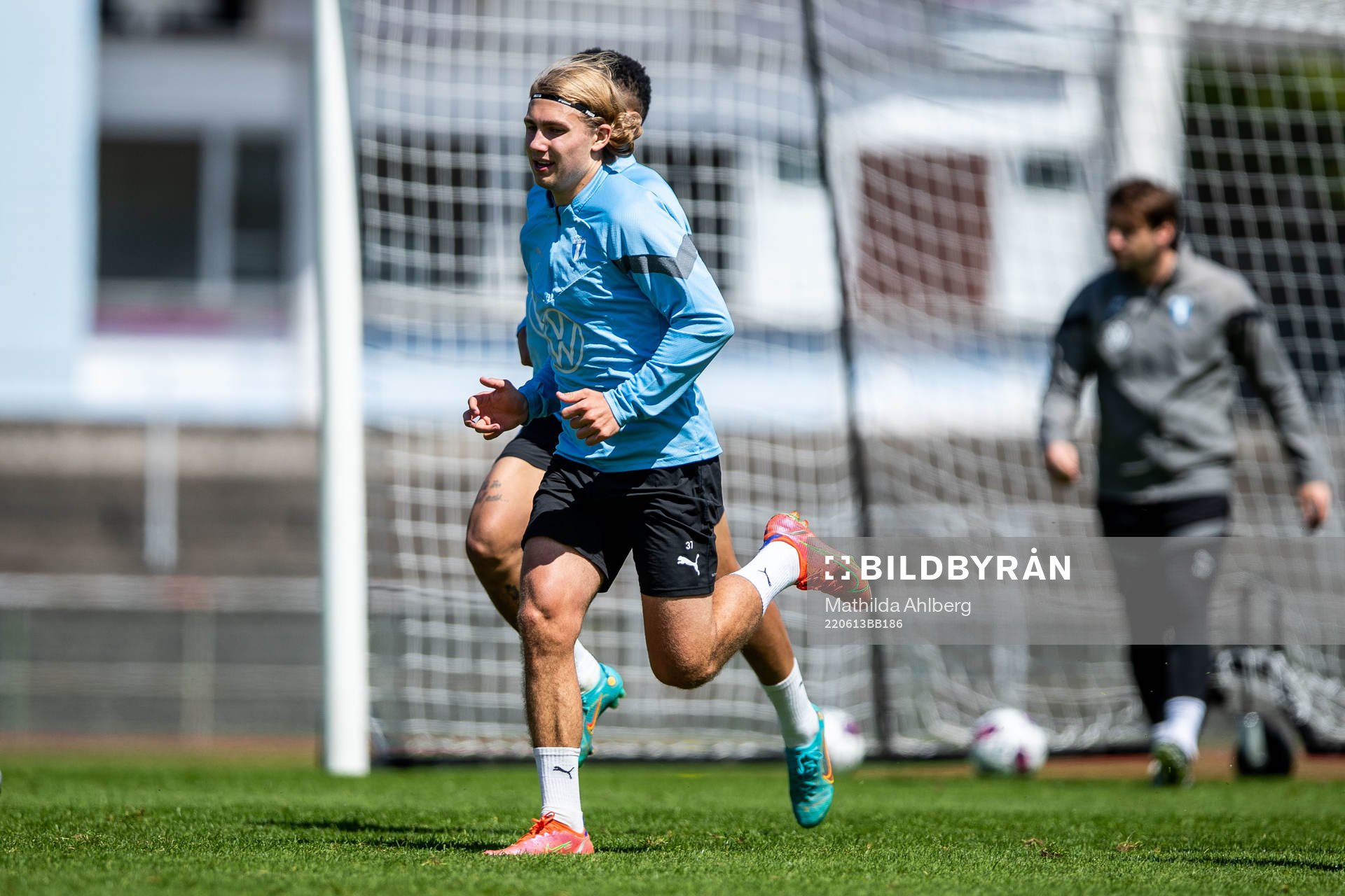 Sebastian Nanasi under en träning med Malmö FF den 13 juni 2022 i Malmö. 