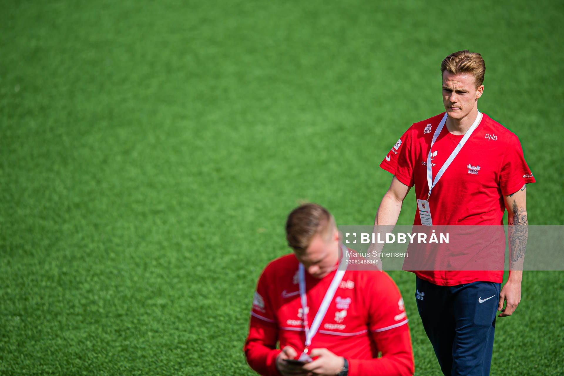 Tobias Christensen of Norway ahead of the UEFA European Under-21 Qualifier football match between Norway and Azerbaijan on June 14, 2022 in Drammen.