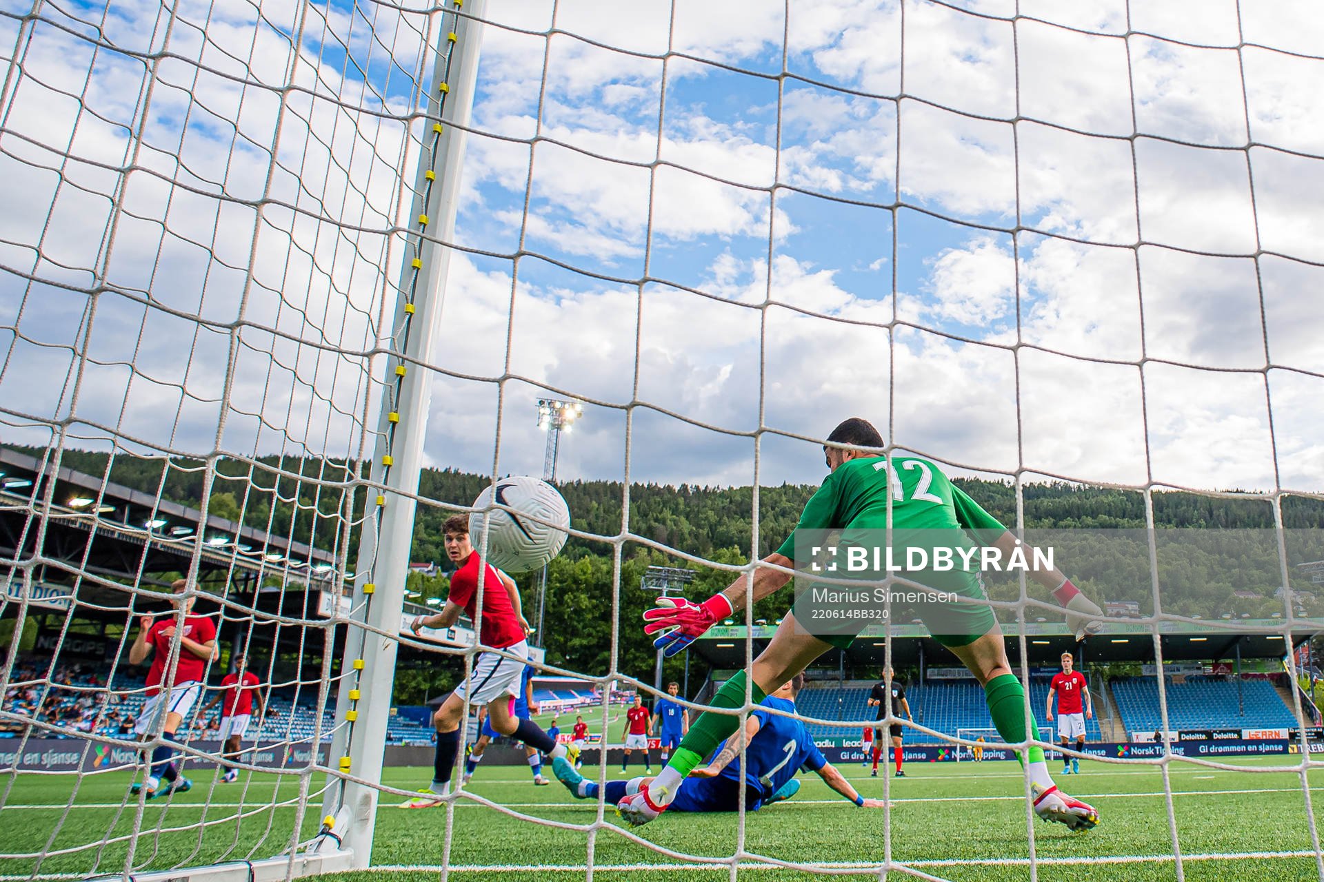 Jørgen Strand Larsen of Norway scores the 1-0 goal