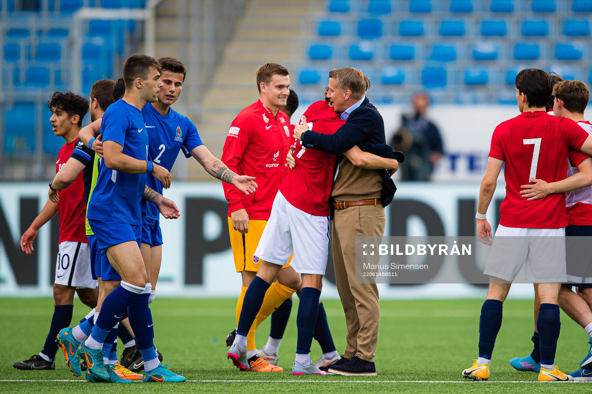 Jørgen Strand Larsen and Leif Gunnar Smerud, head coach of