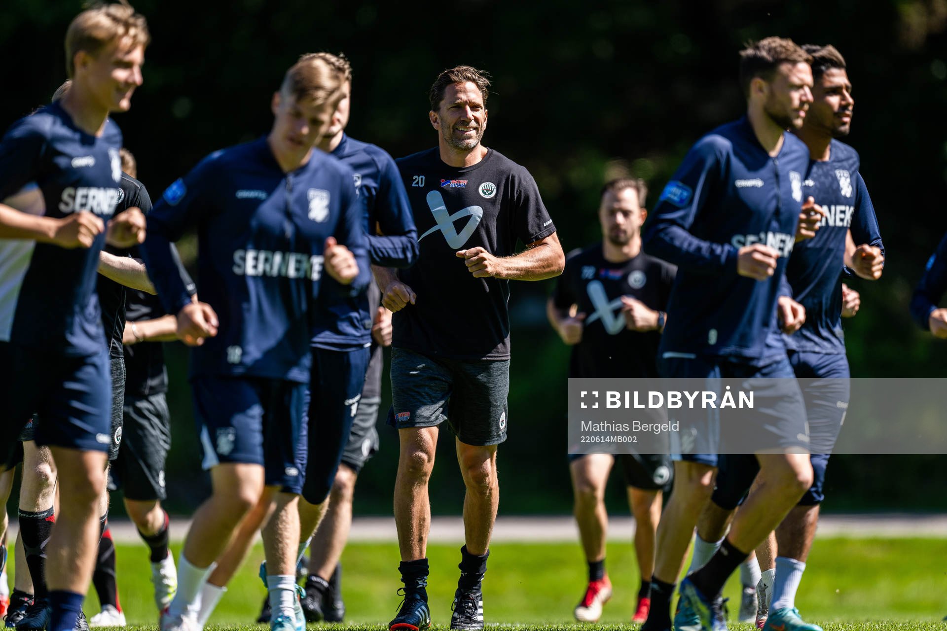 Frölundas Joel Lundqvist under en fotbollsträning den 14 juni 2022 i Göteborg. 