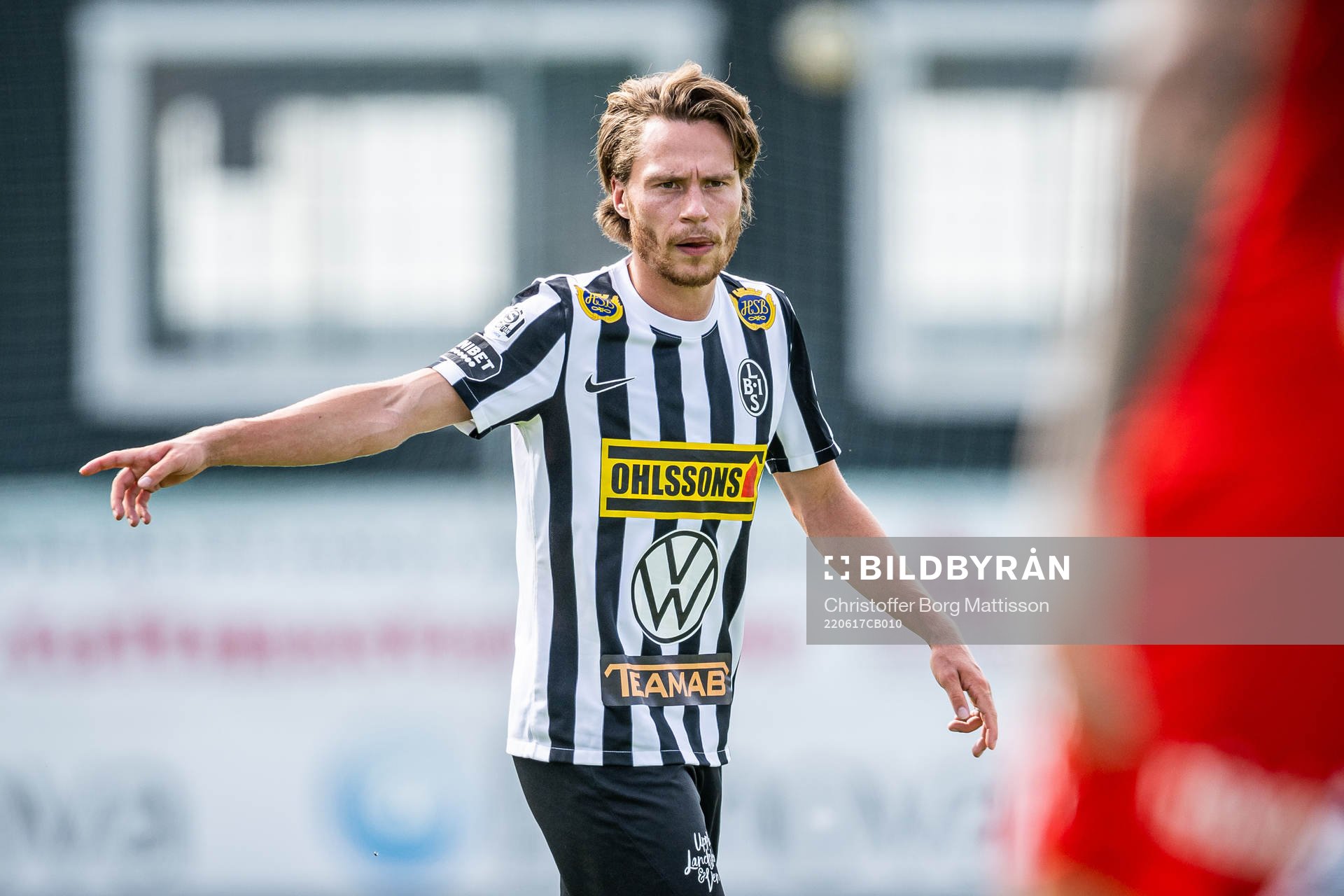 Landskronas Filip Ottosson under fotbollsmatchen i U21 Allsvenskan mellan Landskrona och Värnamo den 17 juni 2022 i Landskrona.