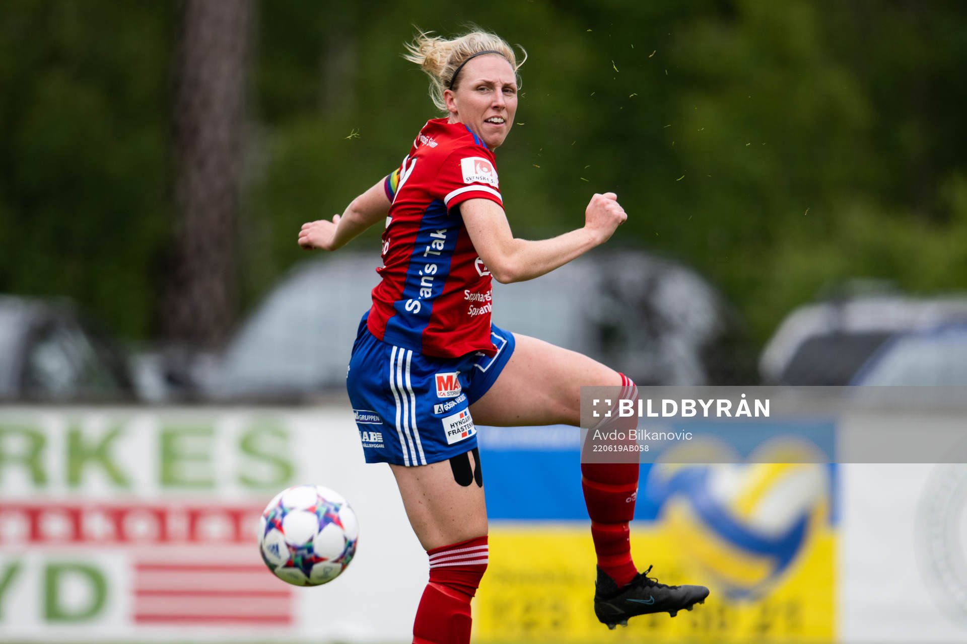 Vittsjös Sandra Adolfsson under fotbollsmatchen i Damallsvenskan mellan Vittsjö och Örebro den 19 juni 2022 i Vittsjö. 