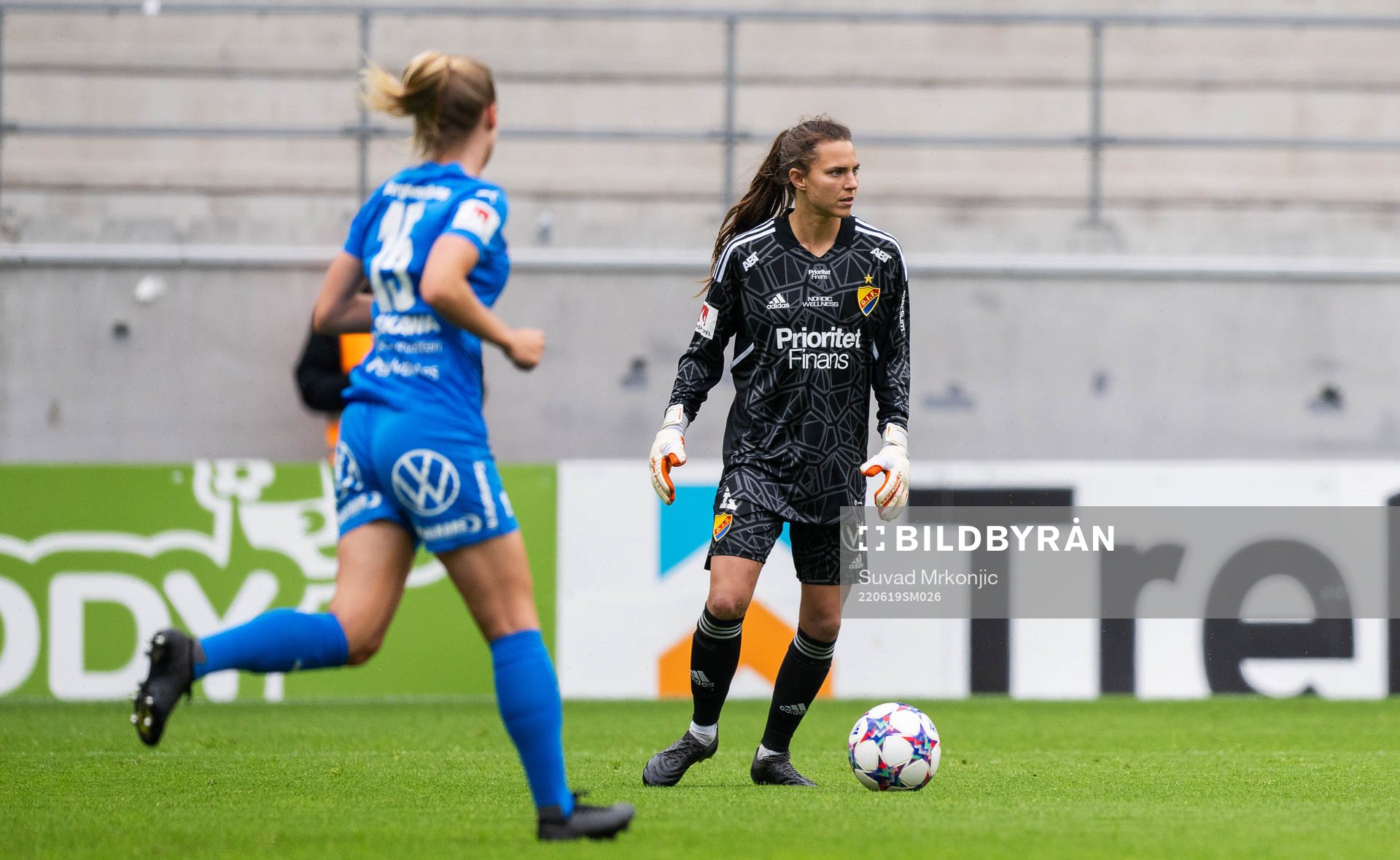 Djurgårdens målvakt Kelsey Daugherty under fotbollsmatchen i Damallsvenskan mellan Kalmar och Djurgården den 19 juni 2022 i Kalmar. 
