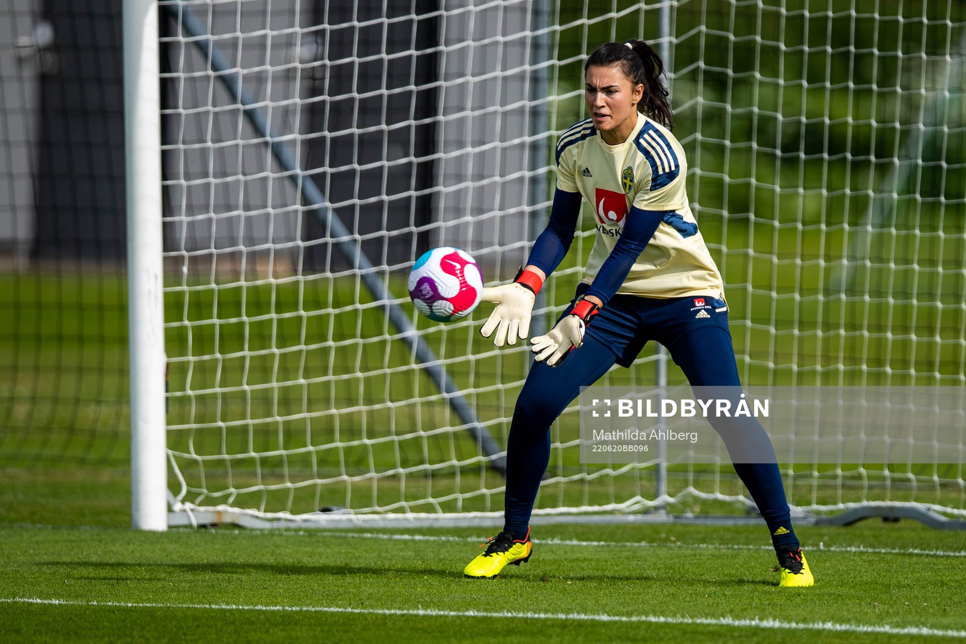 Goalkeeper Zecira Musovic of the Swedish women's national