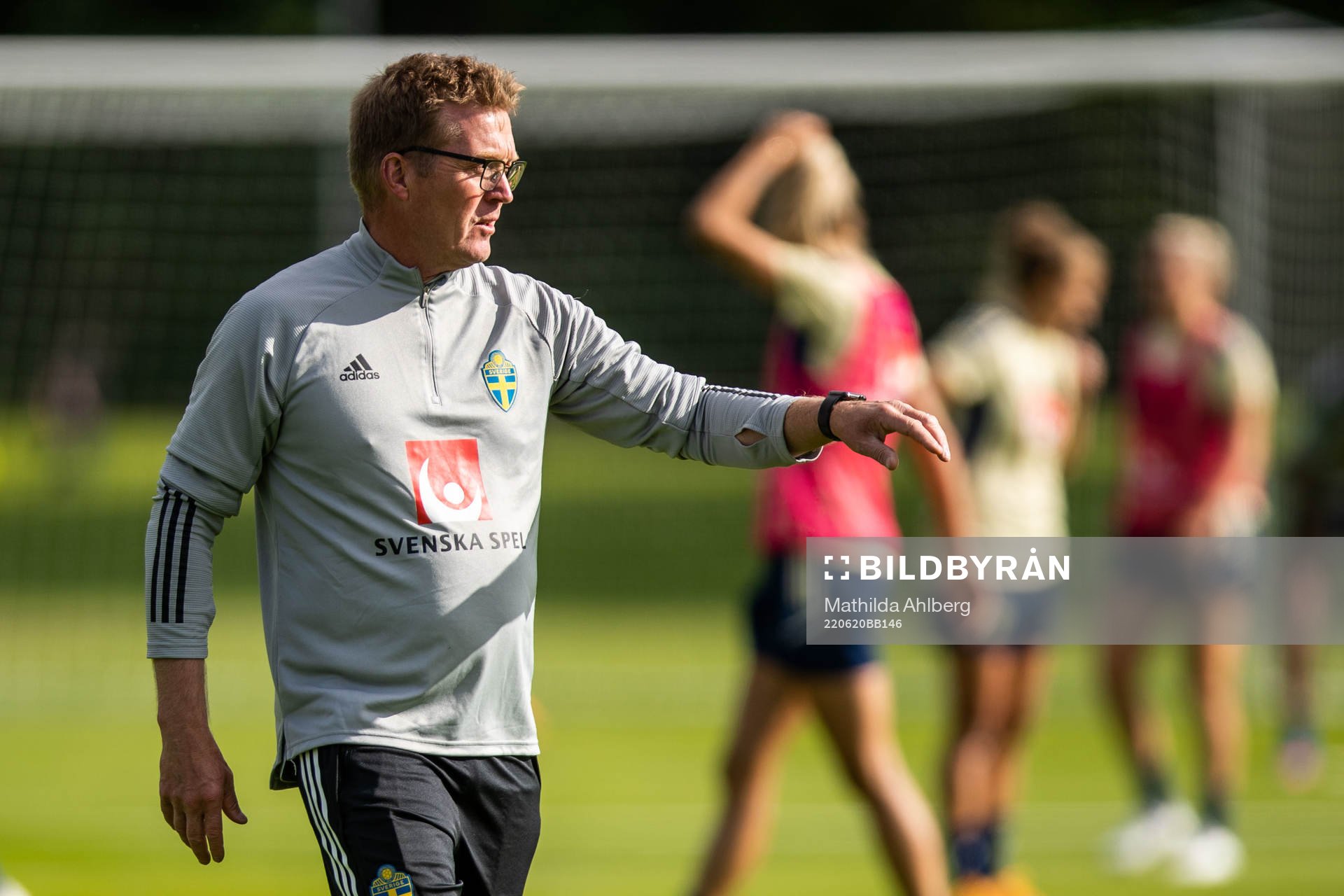 Goalkeeper coach Leif Troedsson of the Swedish women's