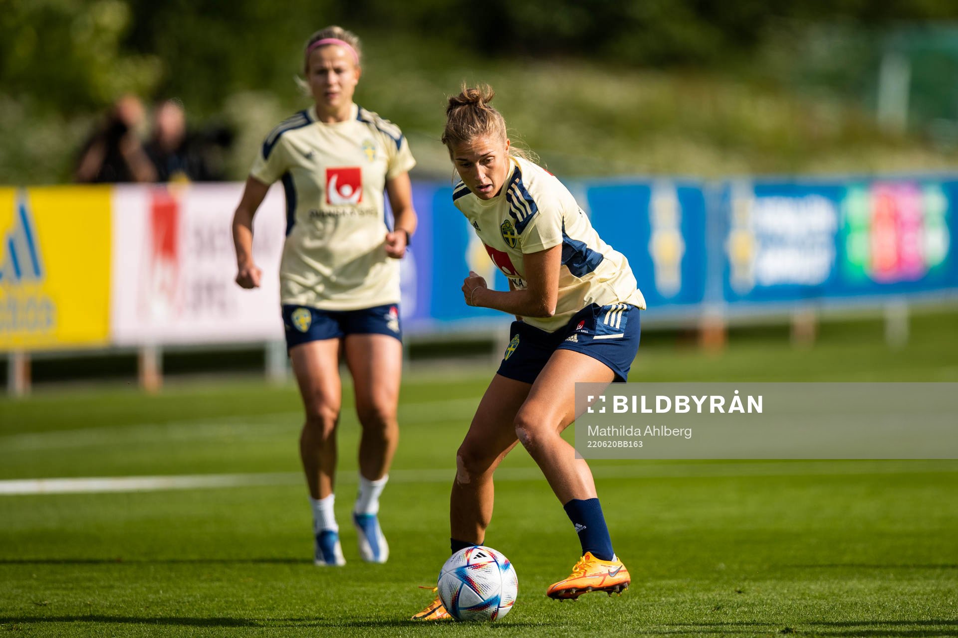 Filippa Angeldal of the Swedish women's national football team during a training session on June 20, 2022 in Båstad. 