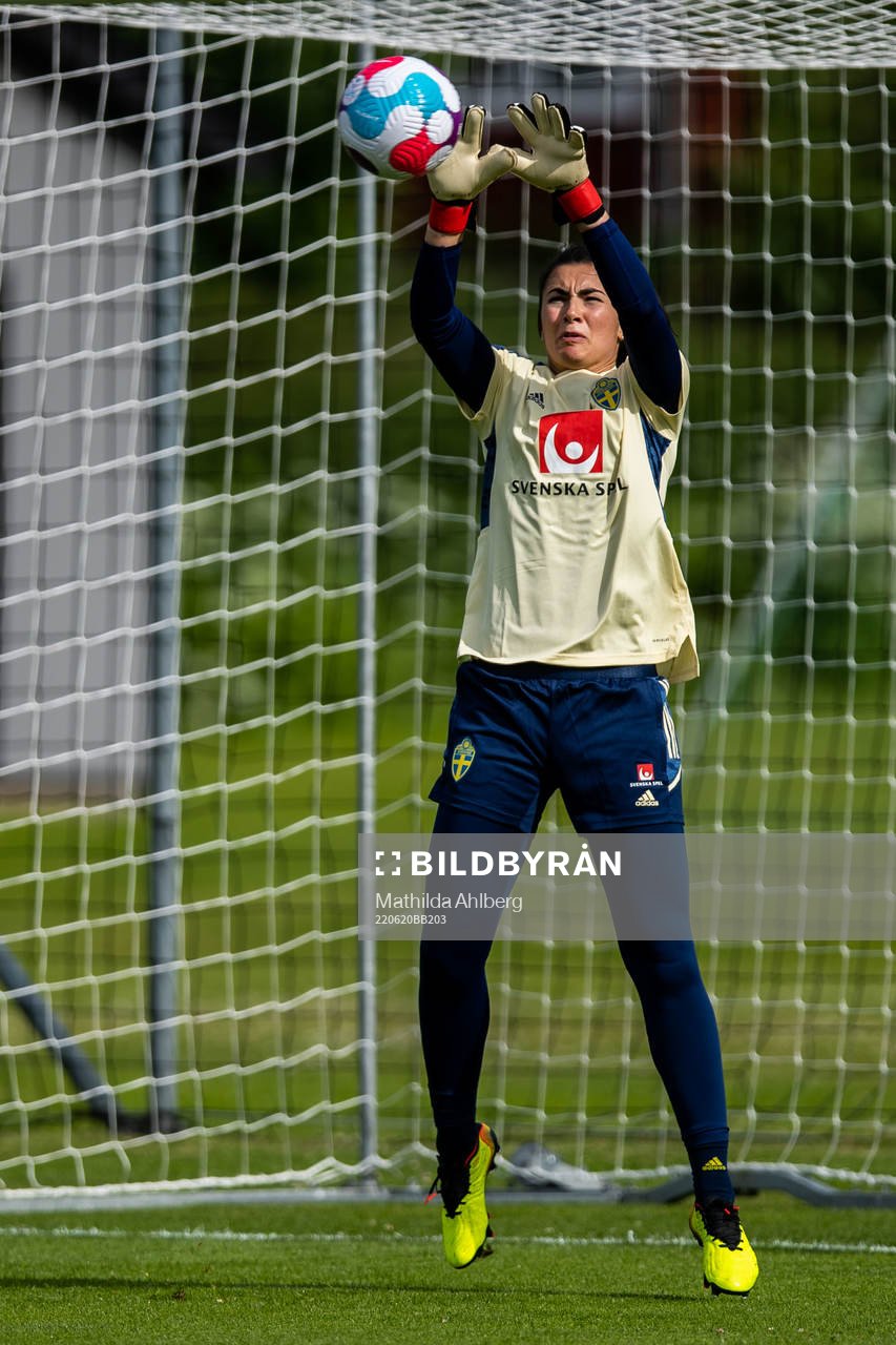 Goalkeeper Zecira Musovic of the Swedish women's national