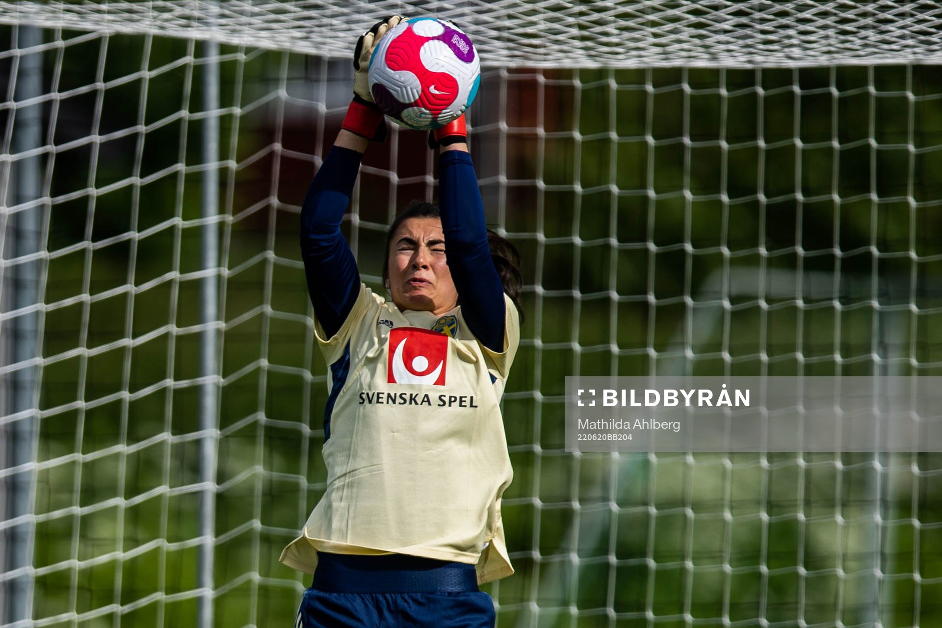 Goalkeeper Zecira Musovic of the Swedish women's national