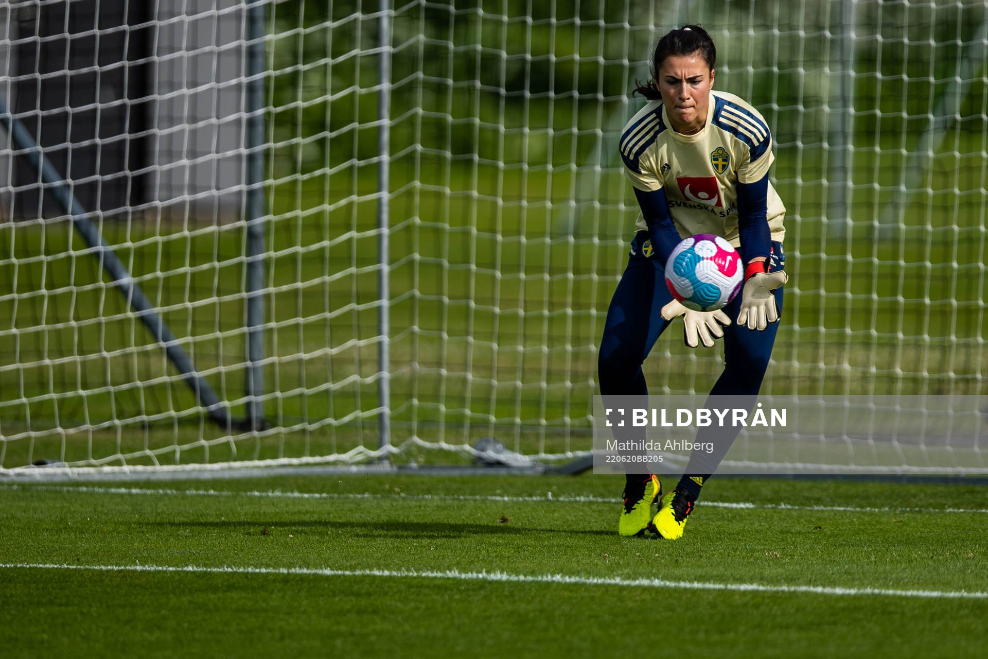 Goalkeeper Zecira Musovic of the Swedish women's national