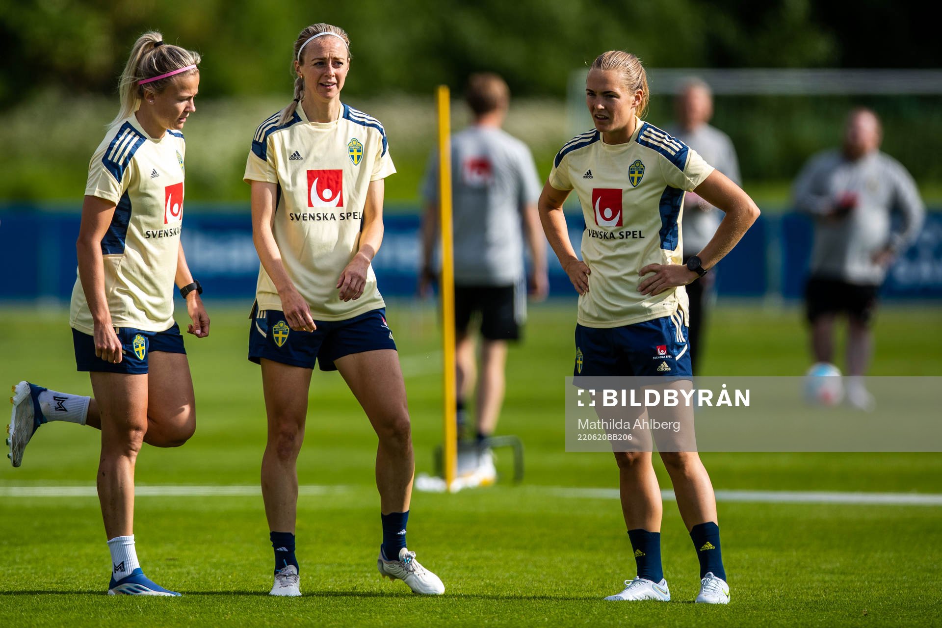 Hanna Glas, Amanda Ilestedt and Magdalena Eriksson of the