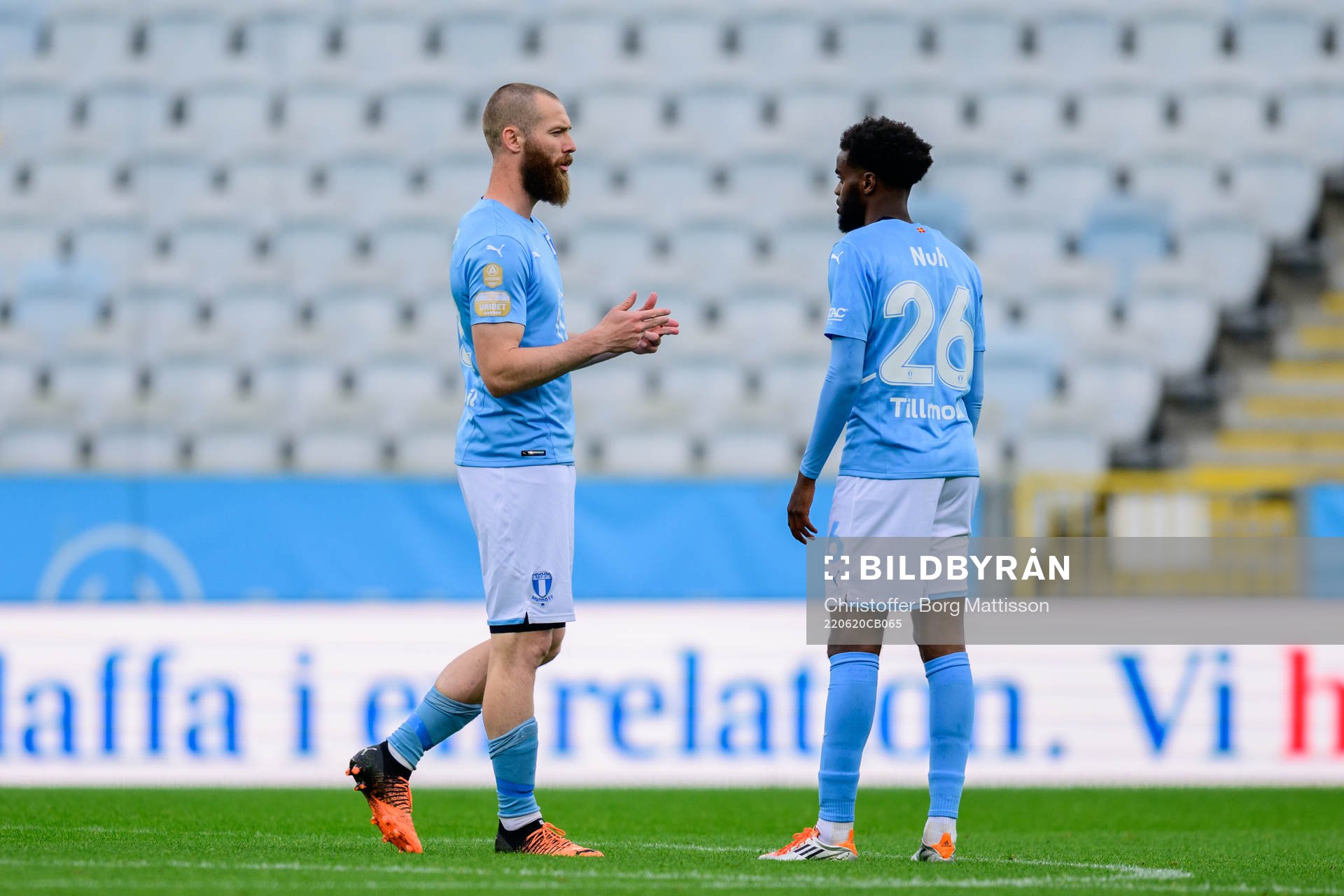 Malmö FFs Jo Inge Berget och Mubaarak Nuh
