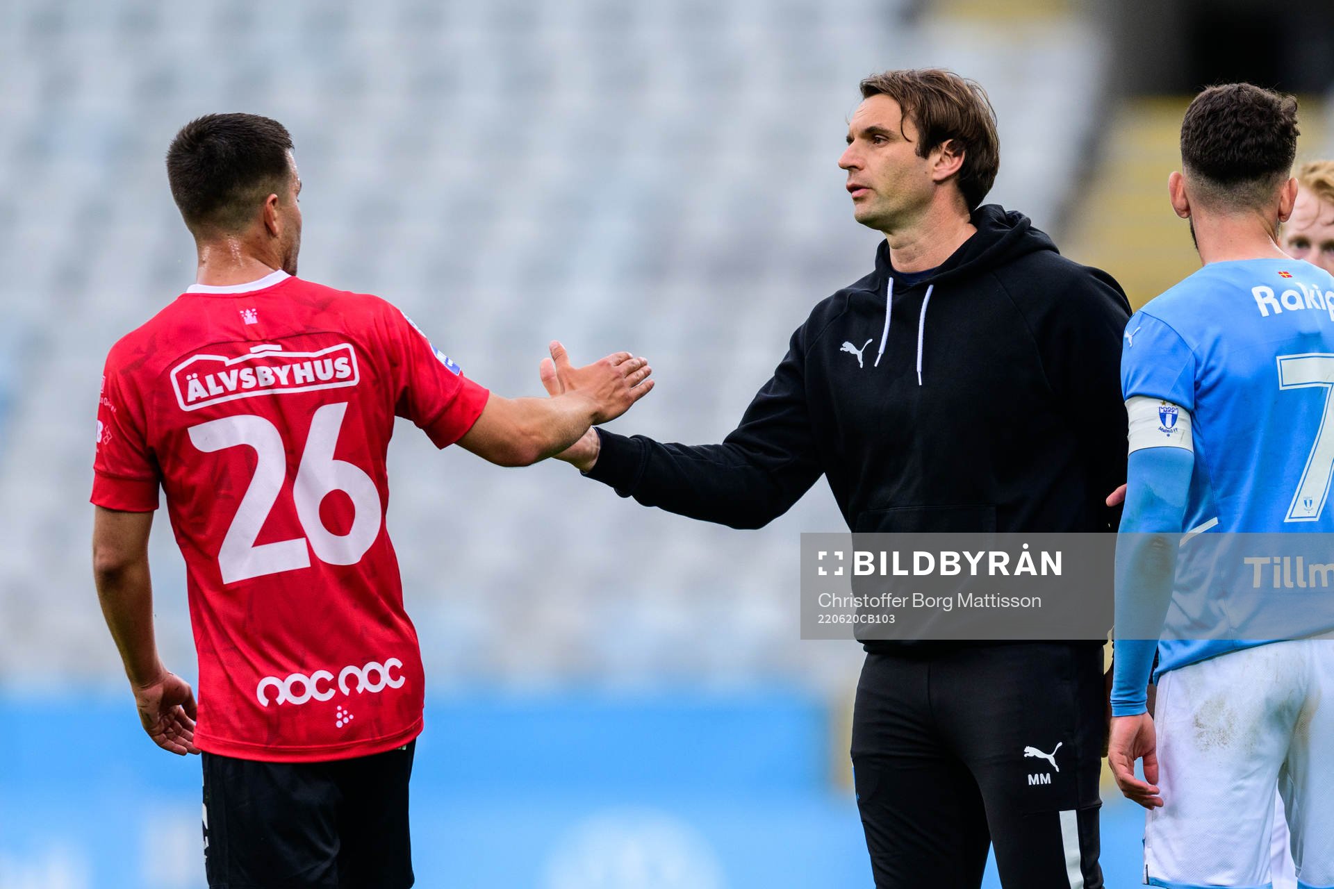 Trelleborgs Haris Brkic och Malmö FFs tränare Milos