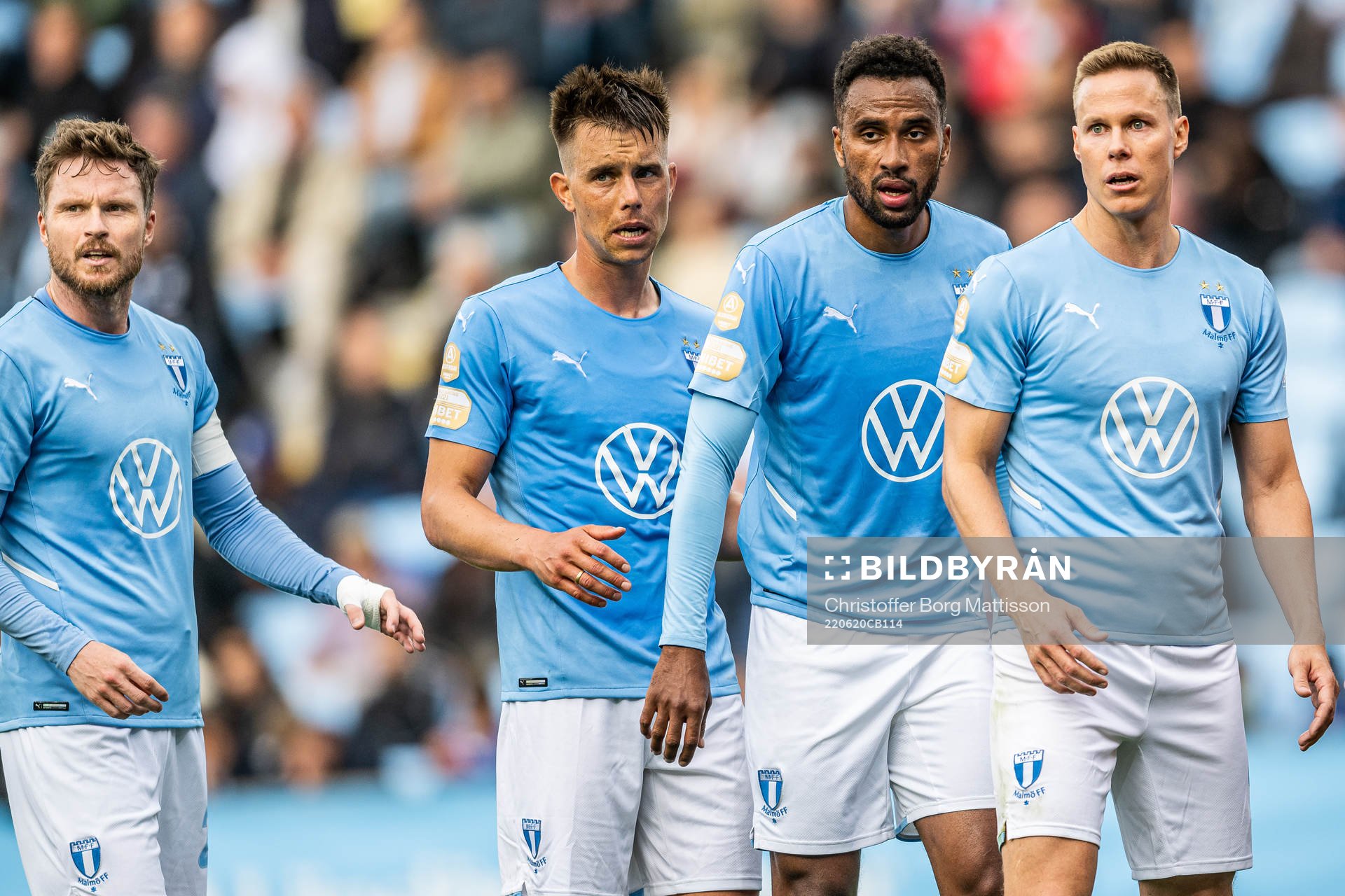 Malmö FFs Lasse Nielsen, Jonas Knudsen, Isaac Kiese Thelin