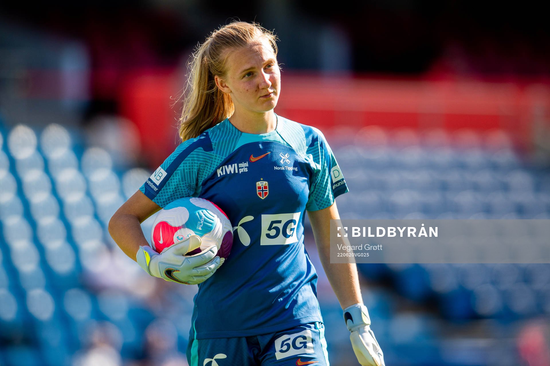 Goalkeeper Sunniva Skoglund of the Norwegian women's