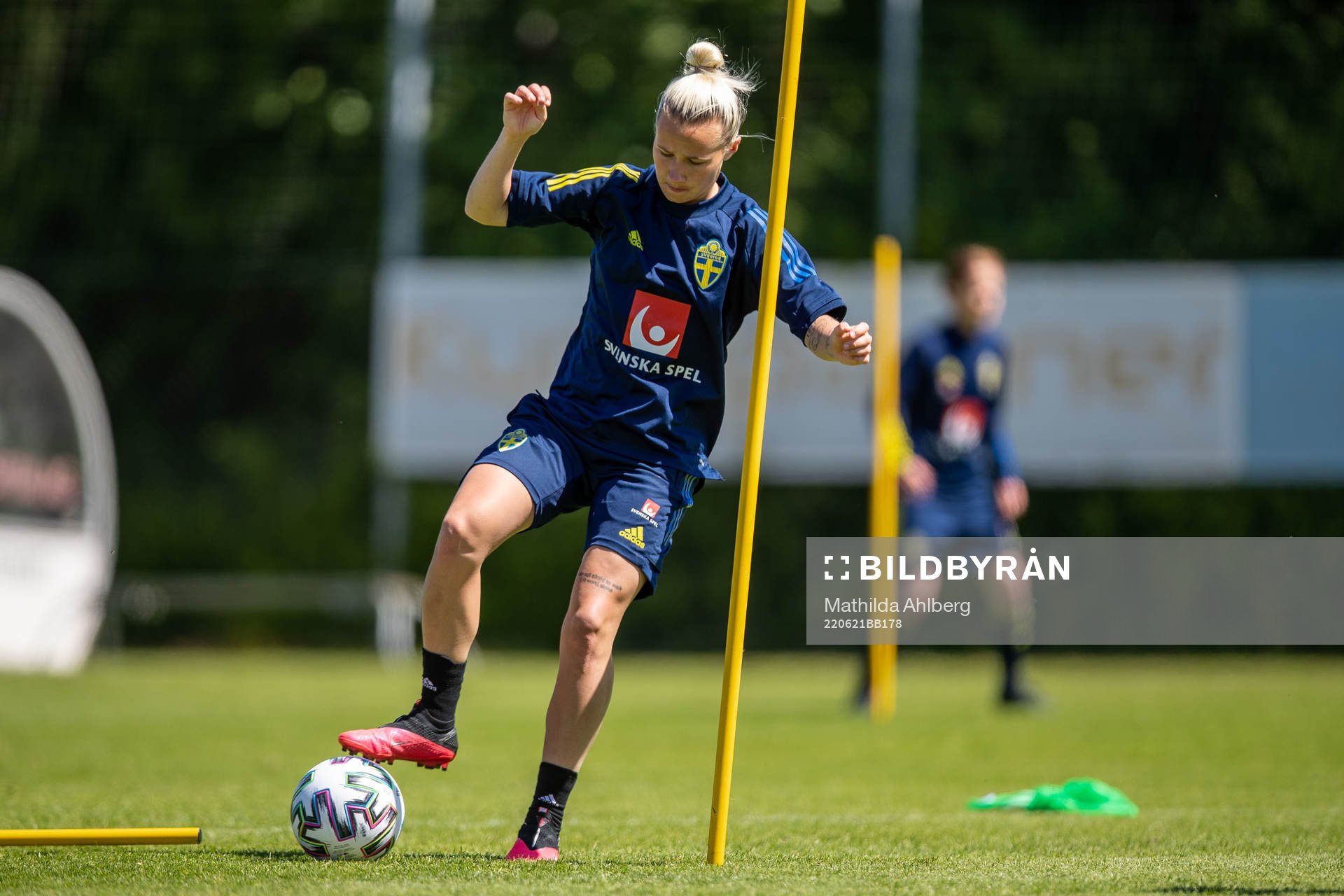 Marika Bergman Lundin under en träning med Sveriges U23 damlandslag den 21 juni 2022 i Helsingborg. 