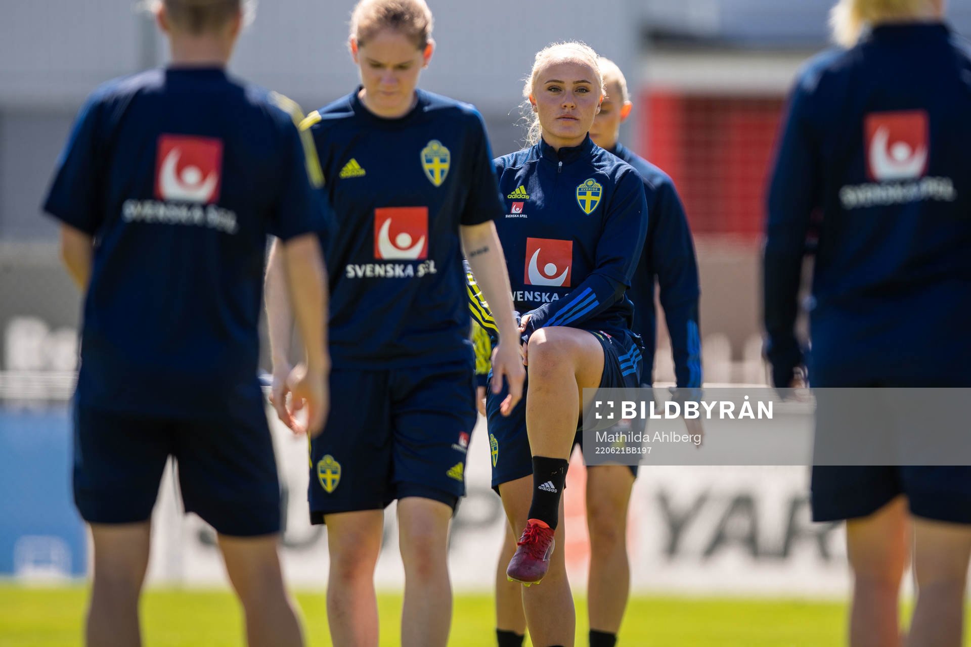 Beatrice Persson under en träning med Sveriges U23 damlandslag den 21 juni 2022 i Helsingborg. 