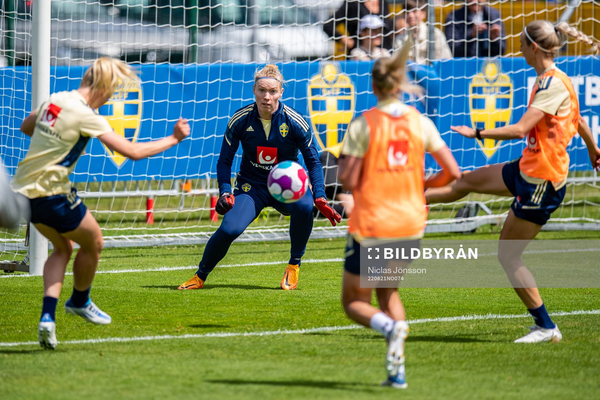 goalkeeper Hedvig Lindahl of Sweden during a training session with the Swedish women's national football team on June 21, 2022 in Båstad. 