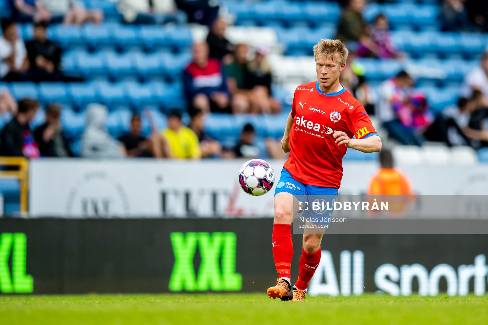 Helsingborgs Andreas Landgren under träningsmatchen mellan Helsingborg och Jönköpings Södra den 21 juni 2022 i Helsingborg. 