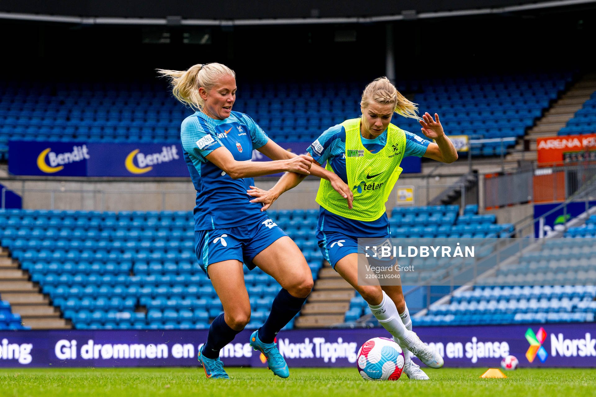 Guro Bergsvand and Ada Hegerberg of the Norwegian women's