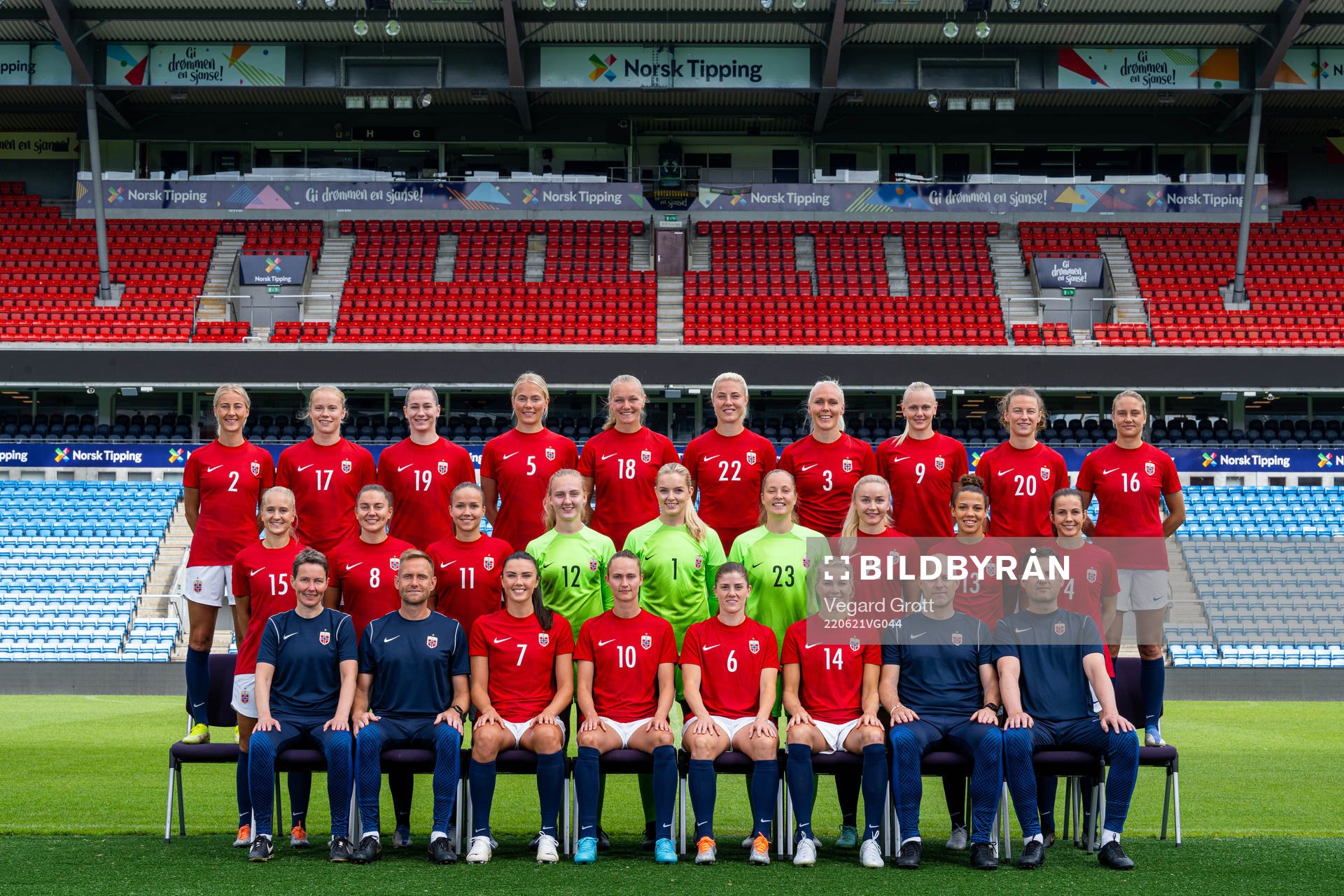 Players and staff of the Norwegian women's national