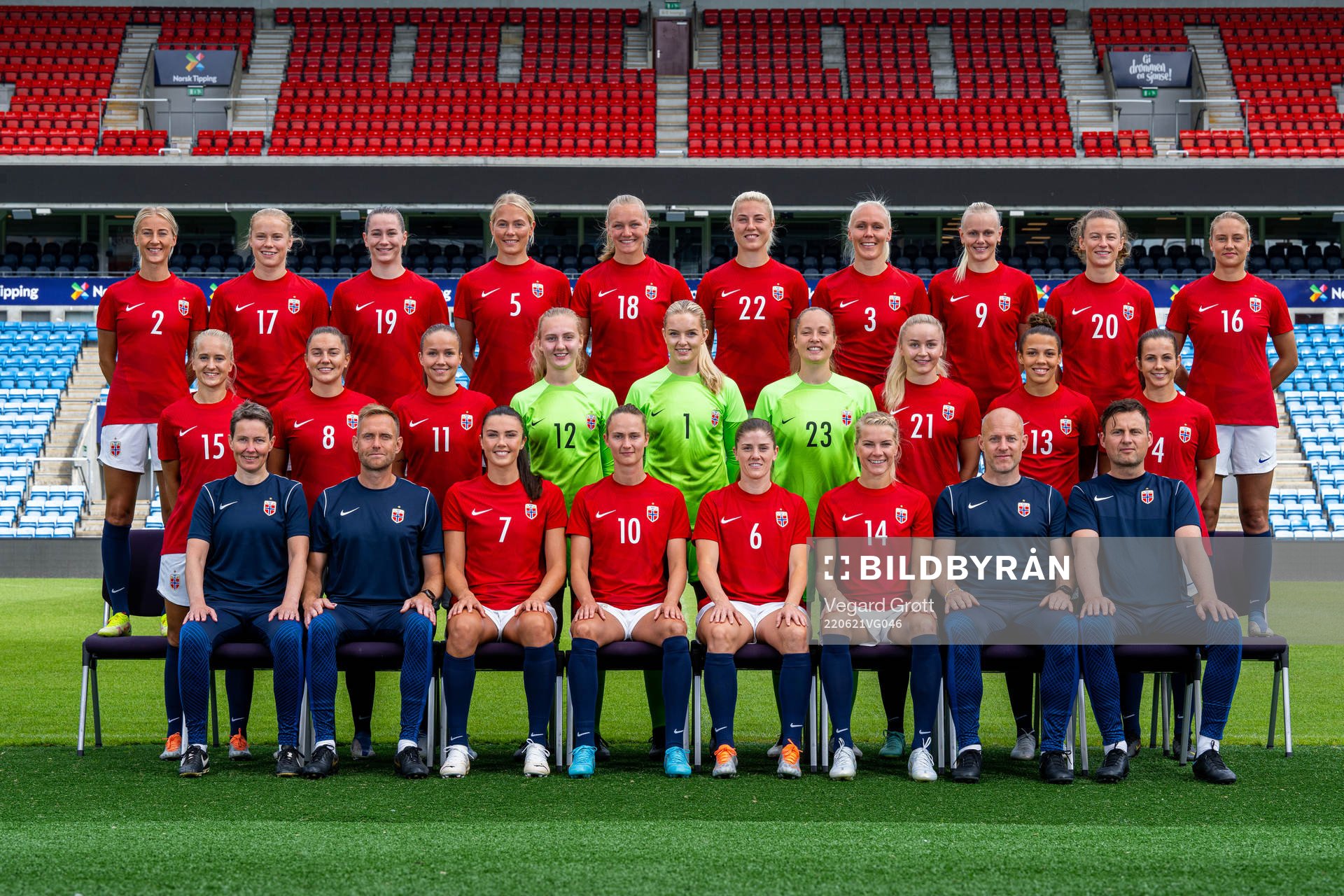 Players and staff of the Norwegian women's national