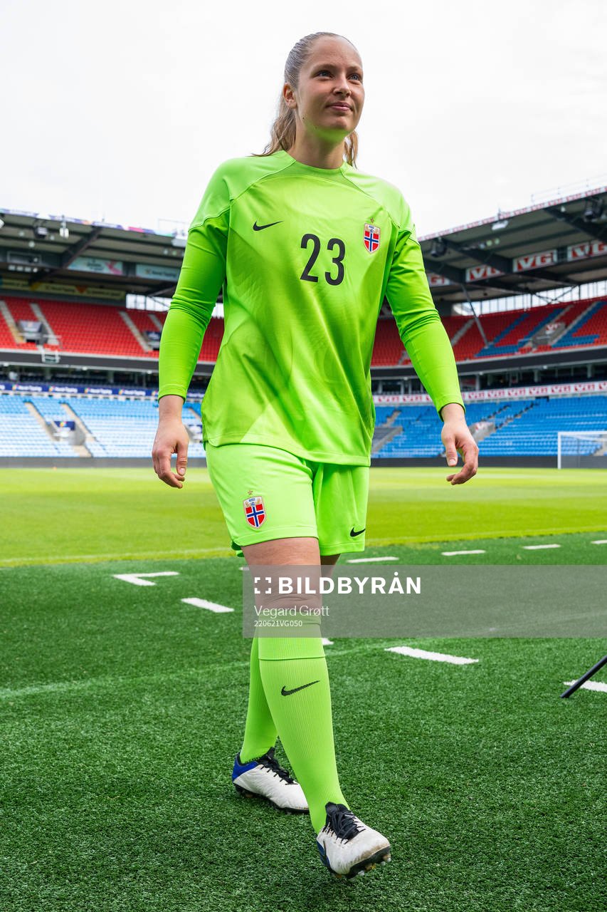 Goalkeeper Aurora Mikalsen of the Norwegian women's