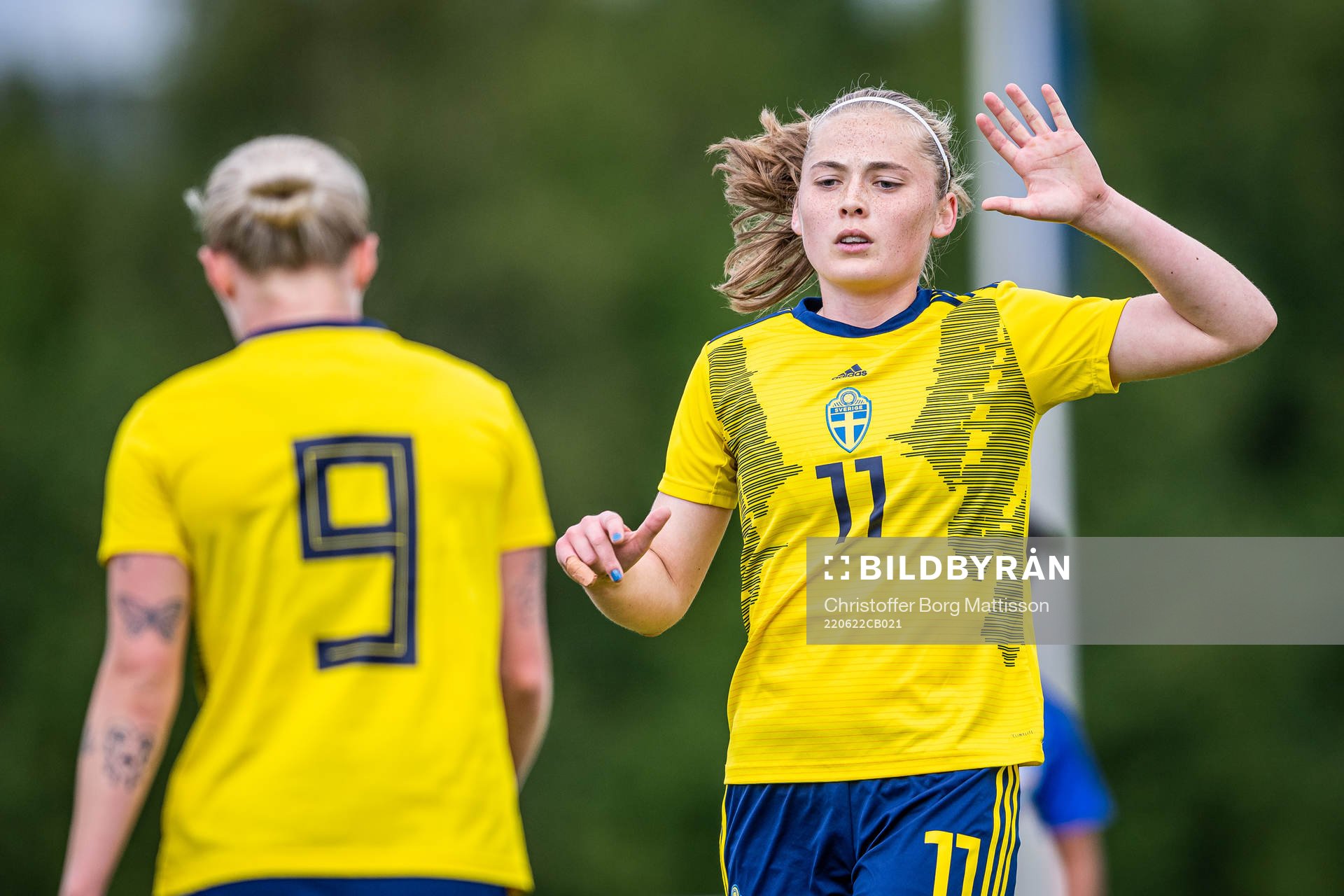 Paulina Nyström of Sweden celebrates