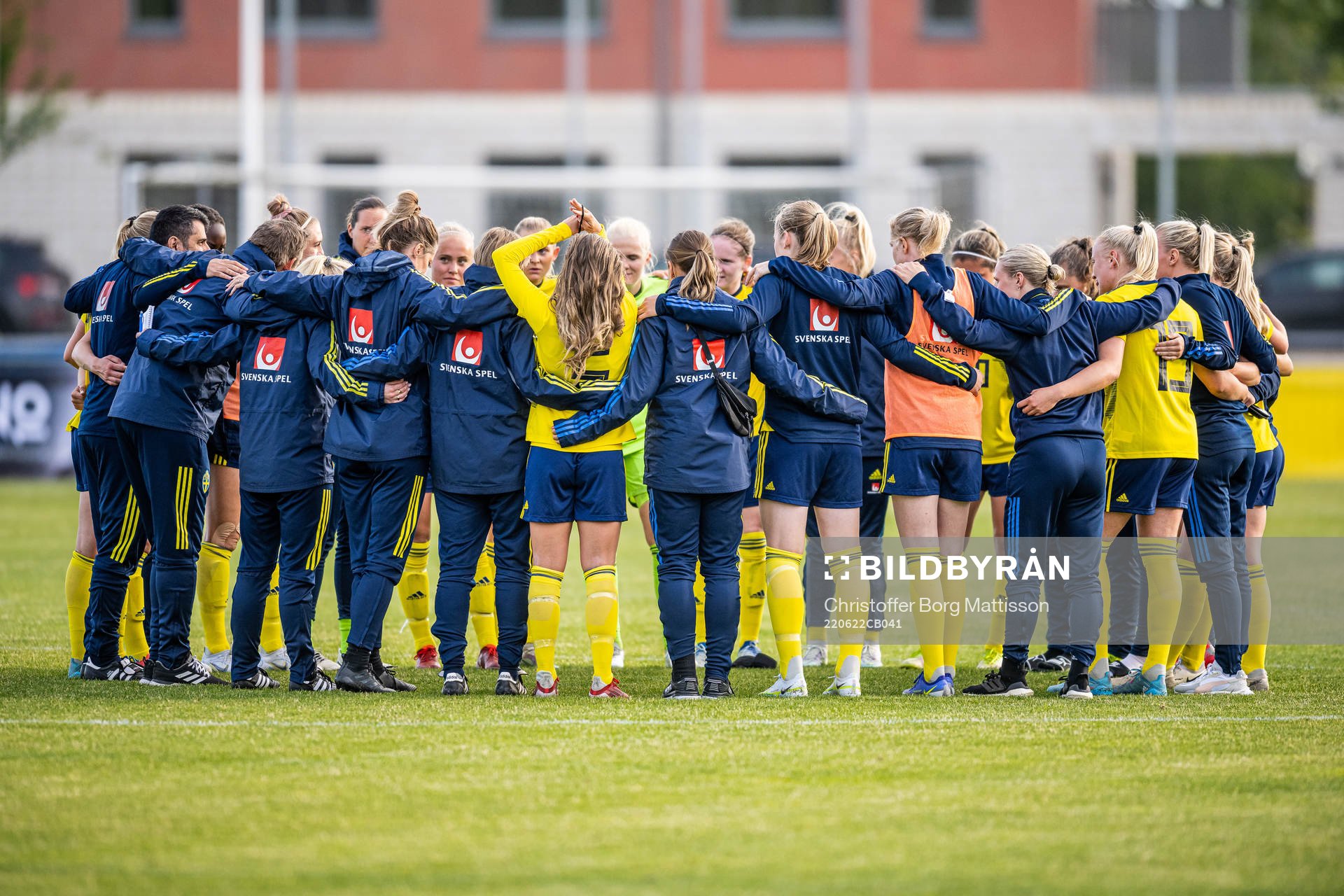 Players and leaders of Sweden after the international friendly football match between Sweden and India June 22, 2022 in Ängelholm.