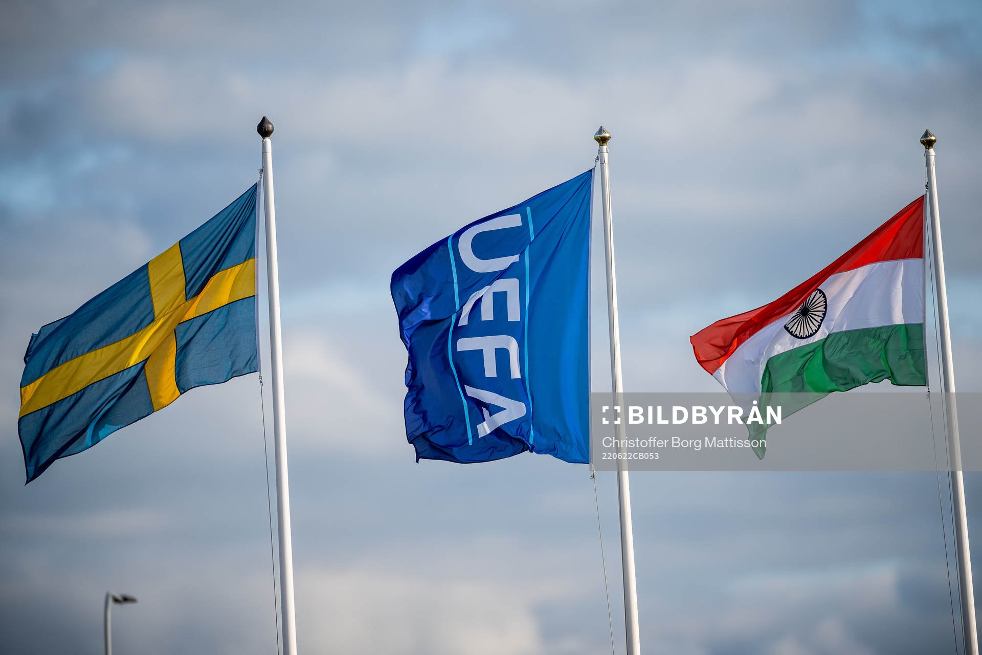 Flags of Sweden, UEFA and India