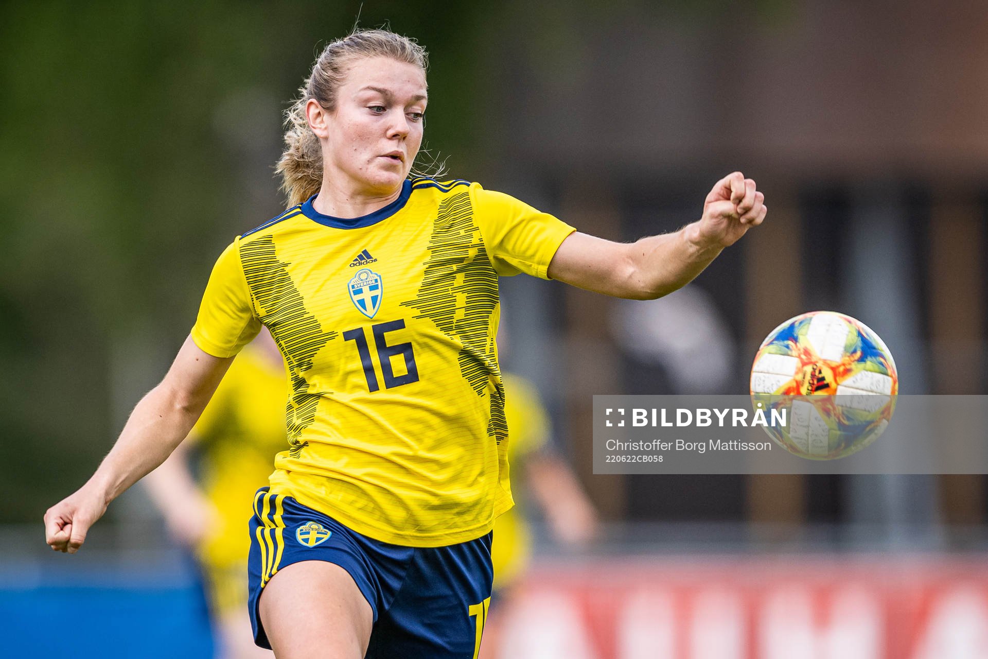 Beata Olsson of Sweden during the international friendly football match between Sweden and India June 22, 2022 in Ängelholm.