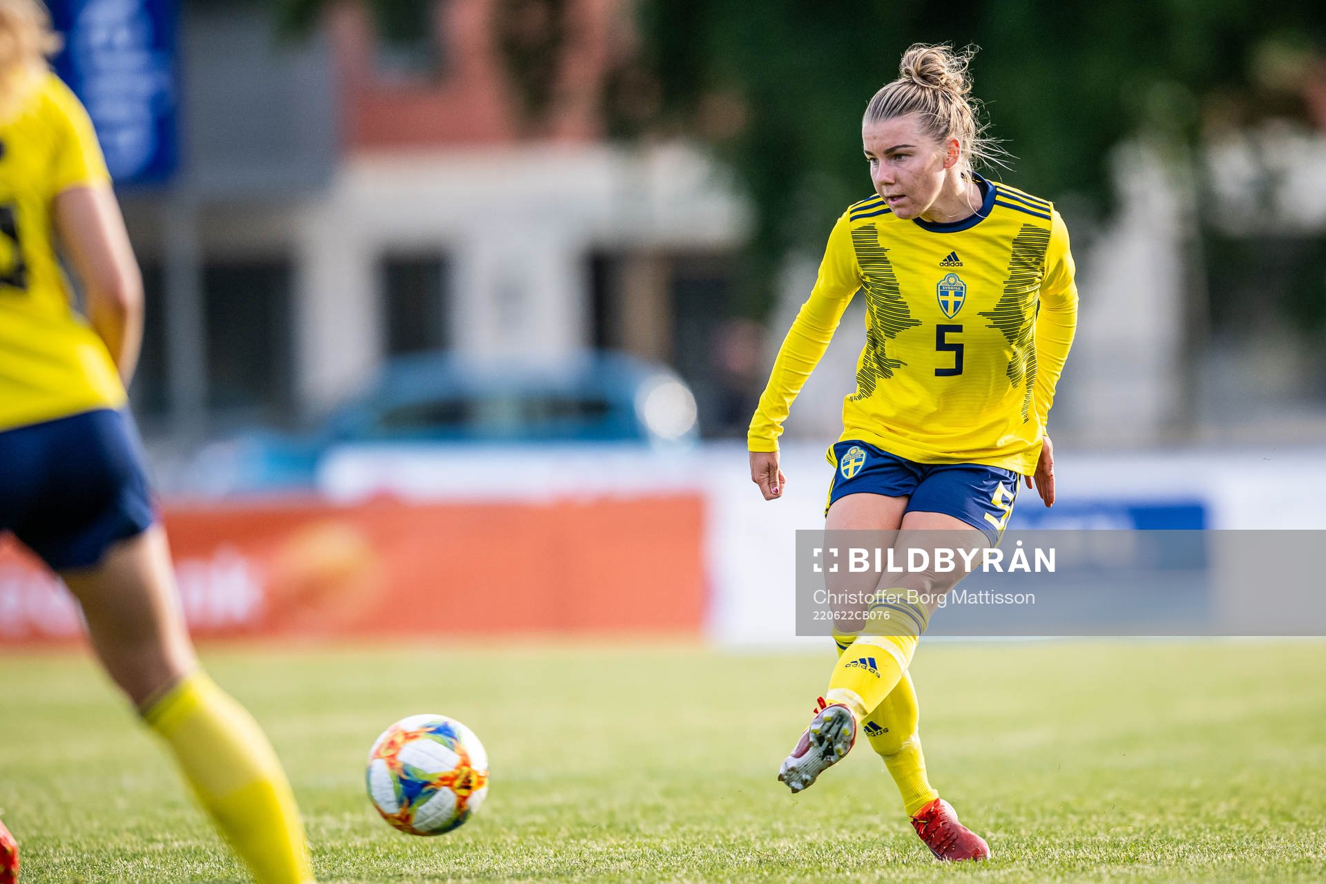 Ebba Hed of Sweden during the international friendly football match between Sweden and India June 22, 2022 in Ängelholm.